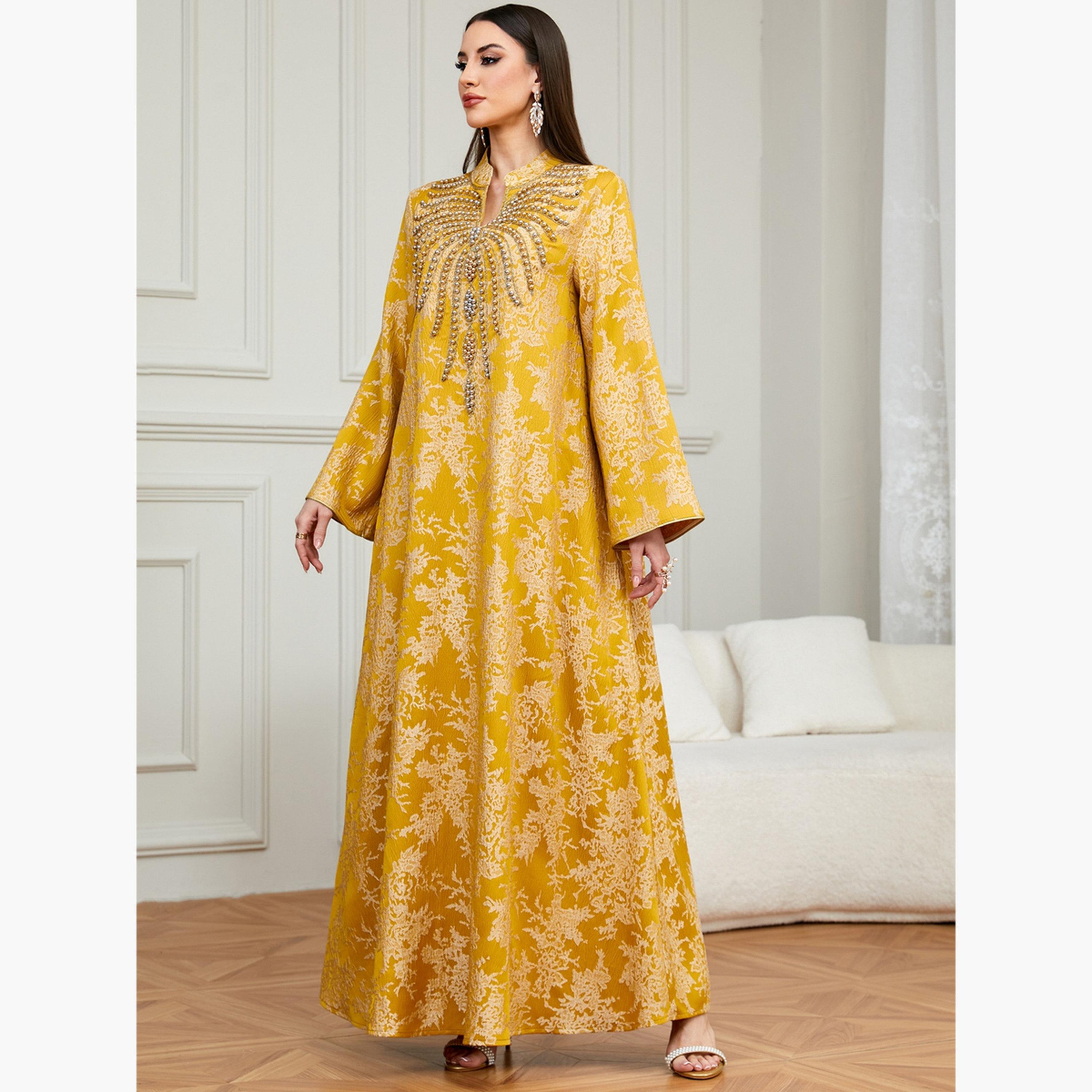 Take Two Women Texture Fabric Embellished Detail Jalabiya-women-arabicclothing-jalabiyas-image-5