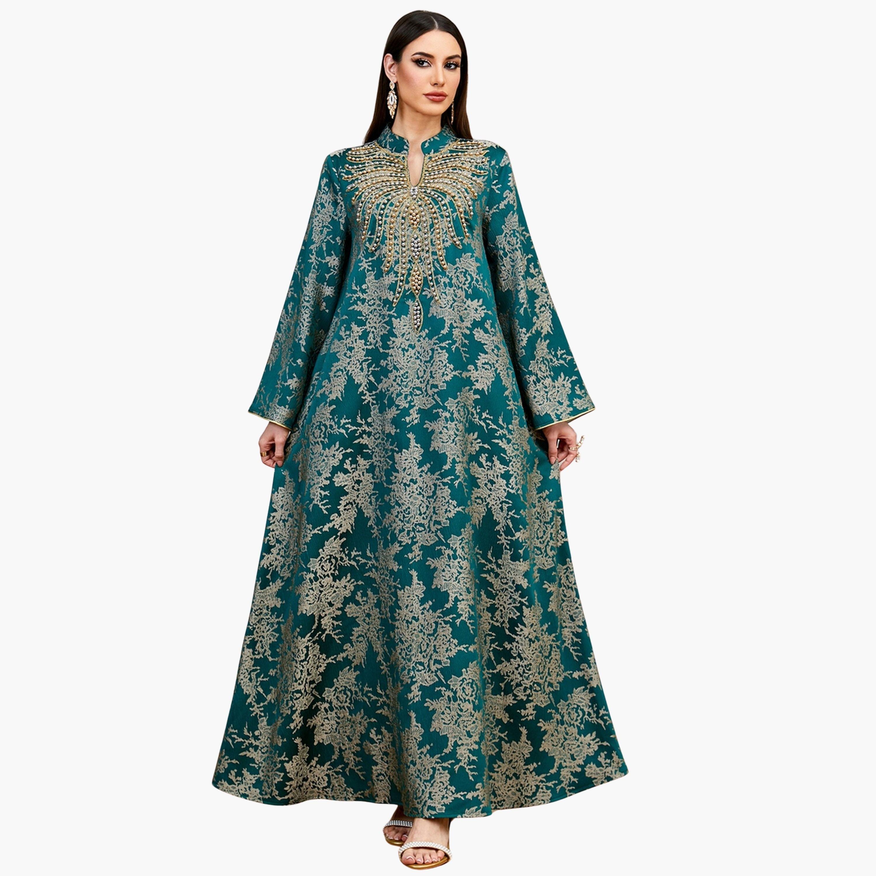 Take Two Women Texture Fabric Embellished Detail Jalabiya-women-arabicclothing-jalabiyas-image-1