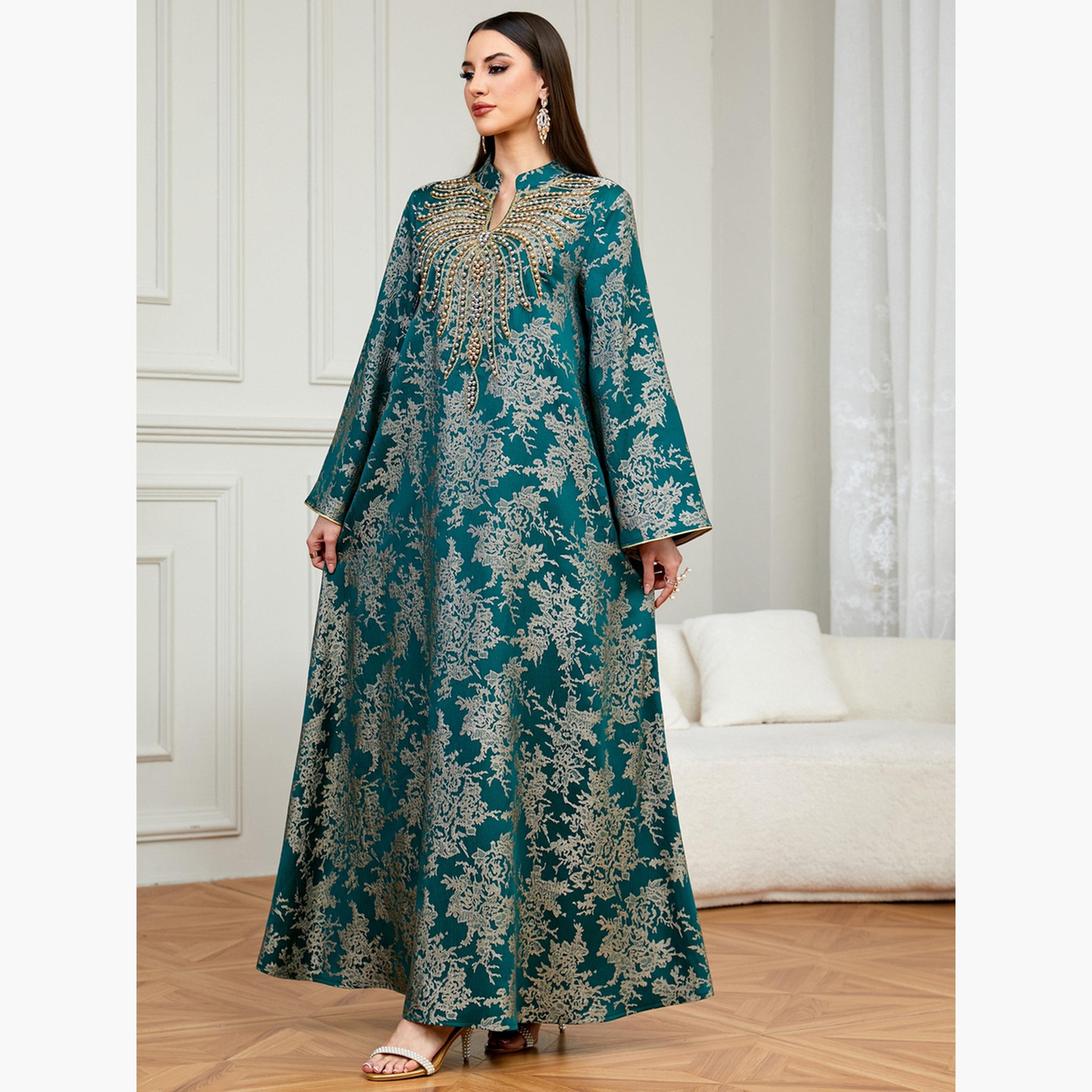 Take Two Women Texture Fabric Embellished Detail Jalabiya-women-arabicclothing-jalabiyas-image-3