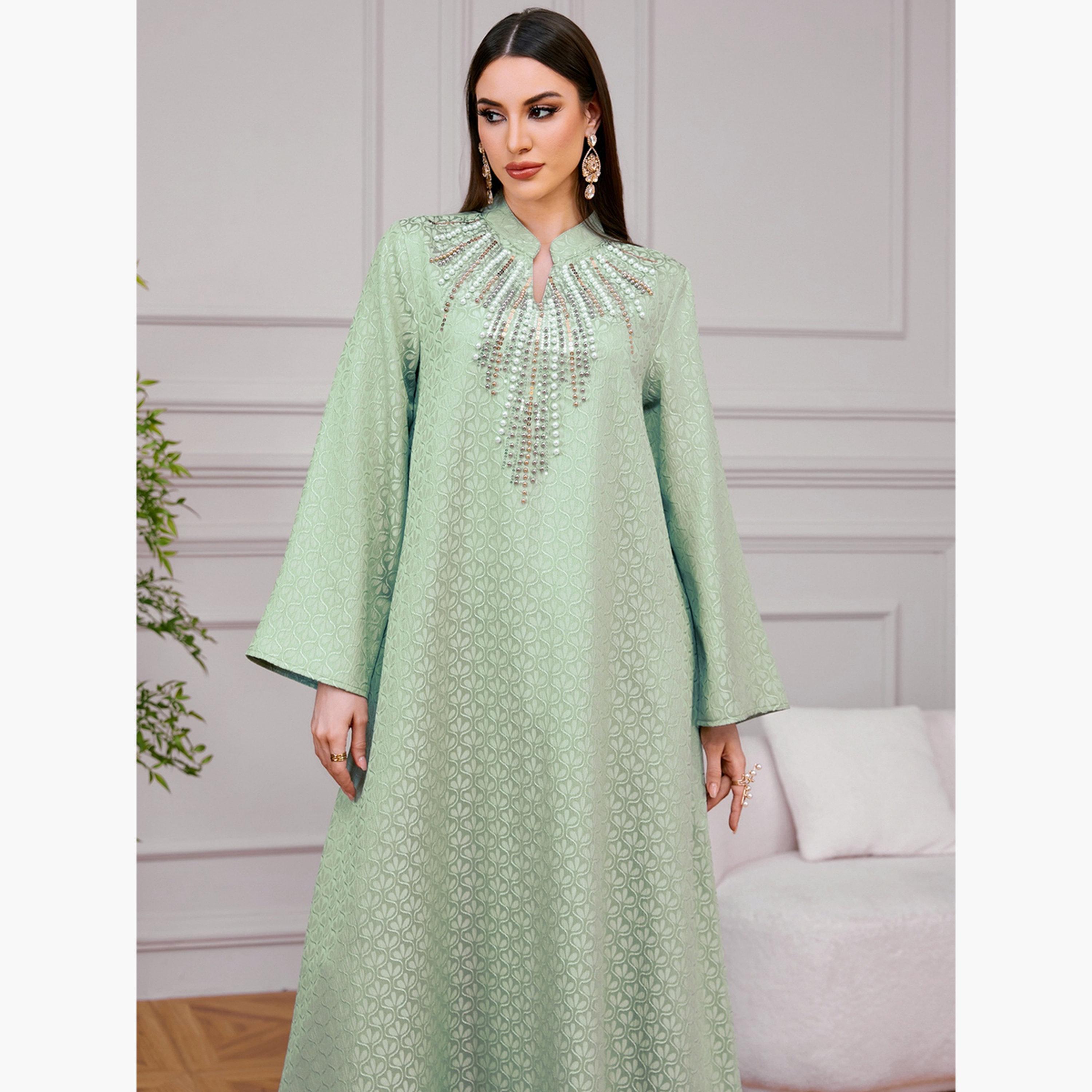 Take Two Women Texture Fabric Embellished Detail Jalabiya-women-arabicclothing-jalabiyas-image-3