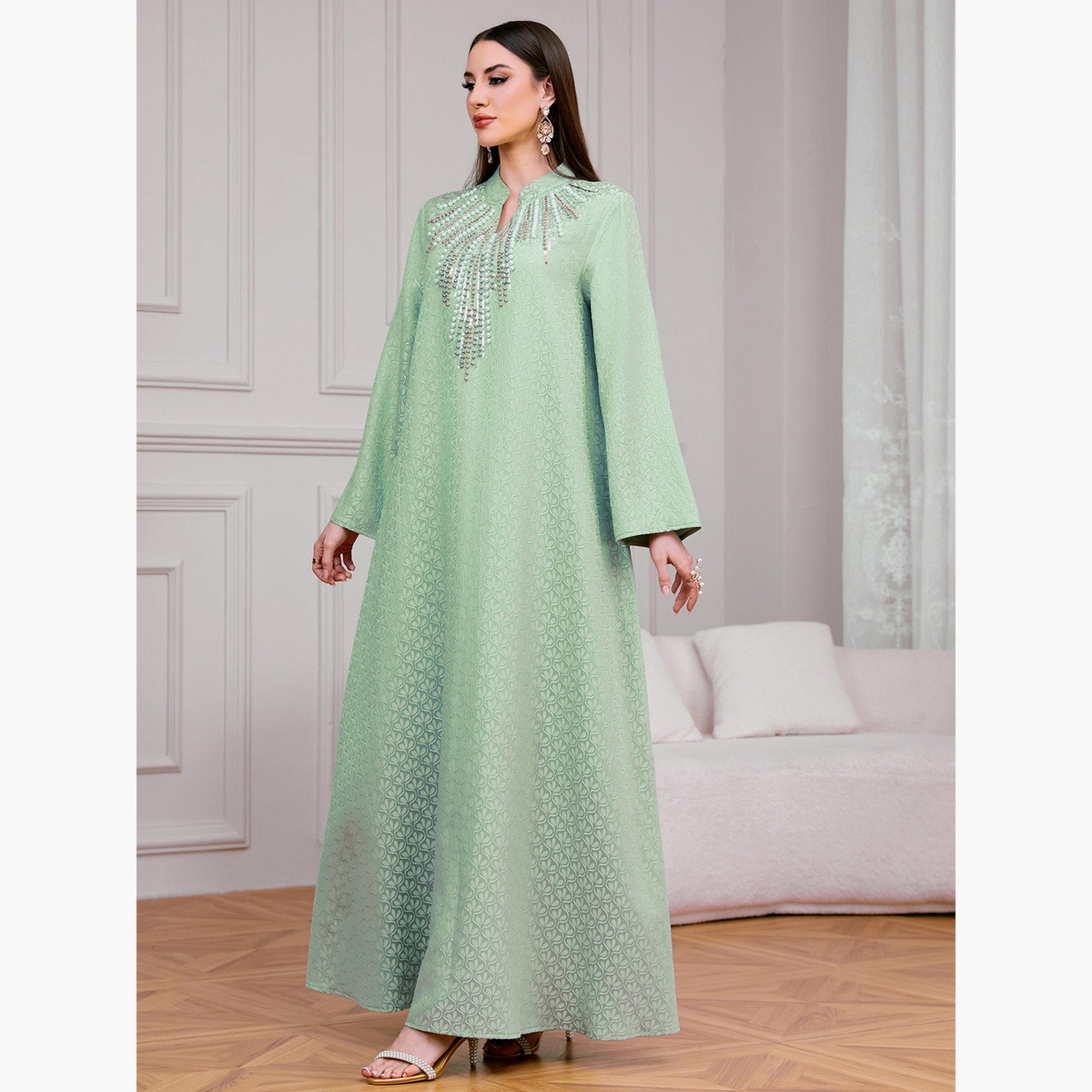 Take Two Women Texture Fabric Embellished Detail Jalabiya-women-arabicclothing-jalabiyas-image-5
