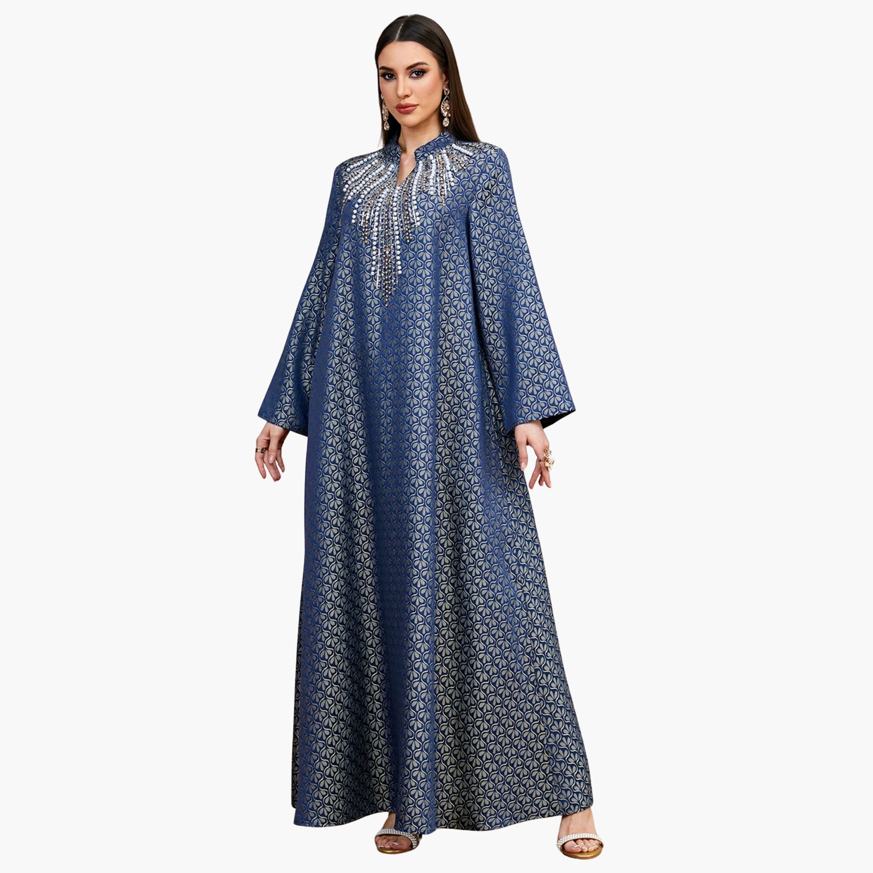 Take Two Women Texture Fabric Embellished Jalabiya-women-arabicclothing-jalabiyas-image-1