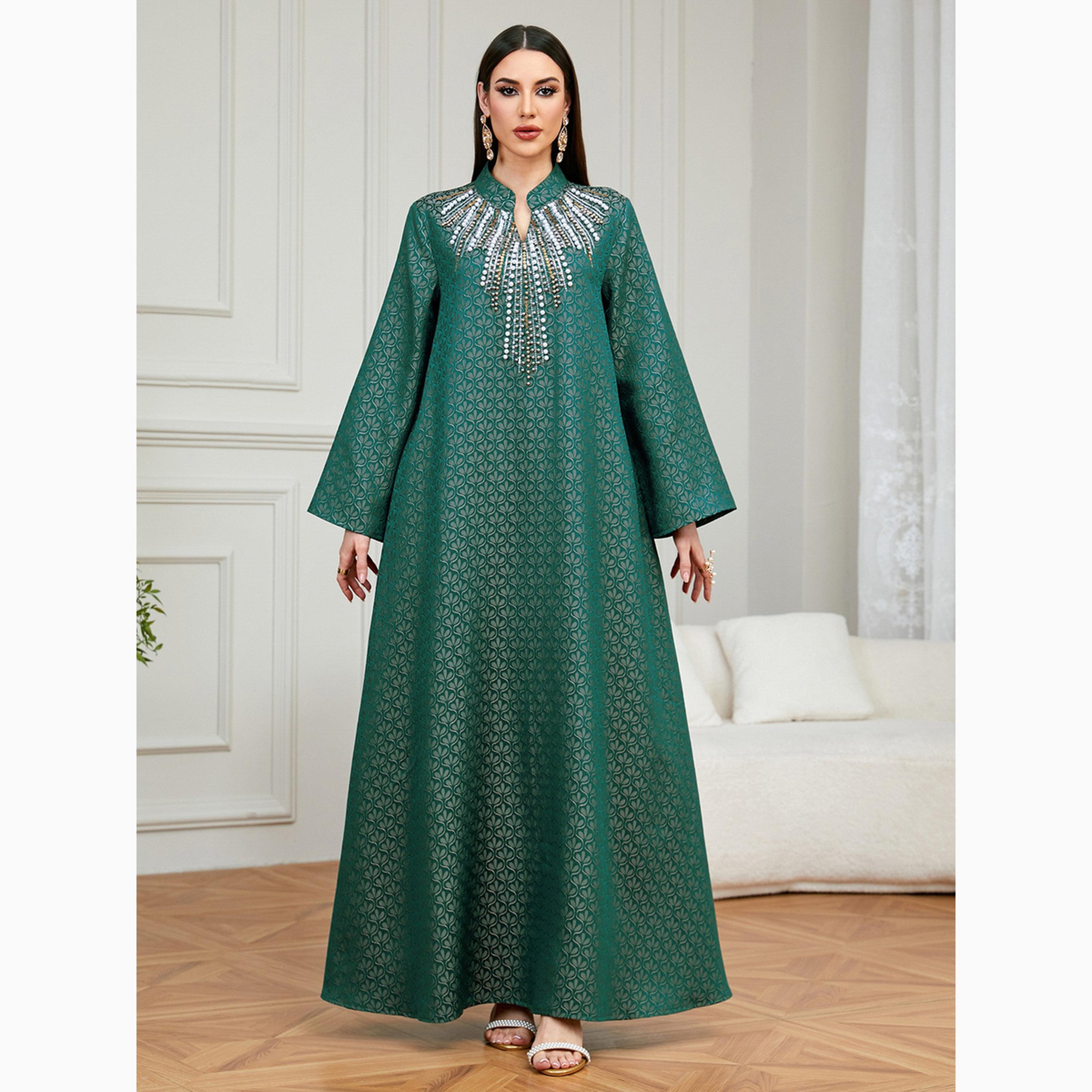 جلابية بياقة وتفاصيل مزينة-women-arabicclothing-jalabiyas-image-1