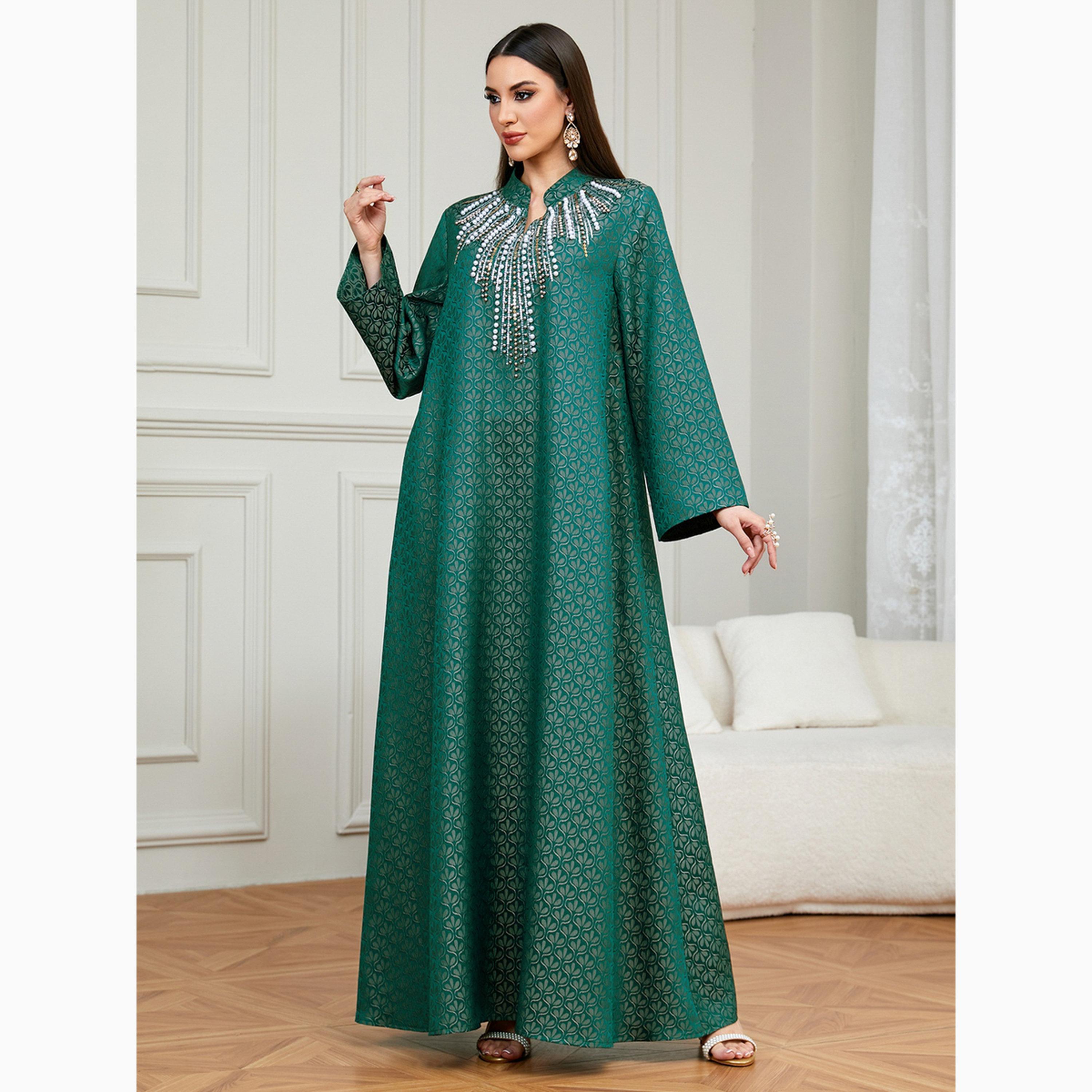 جلابية بياقة وتفاصيل مزينة-women-arabicclothing-jalabiyas-image-2