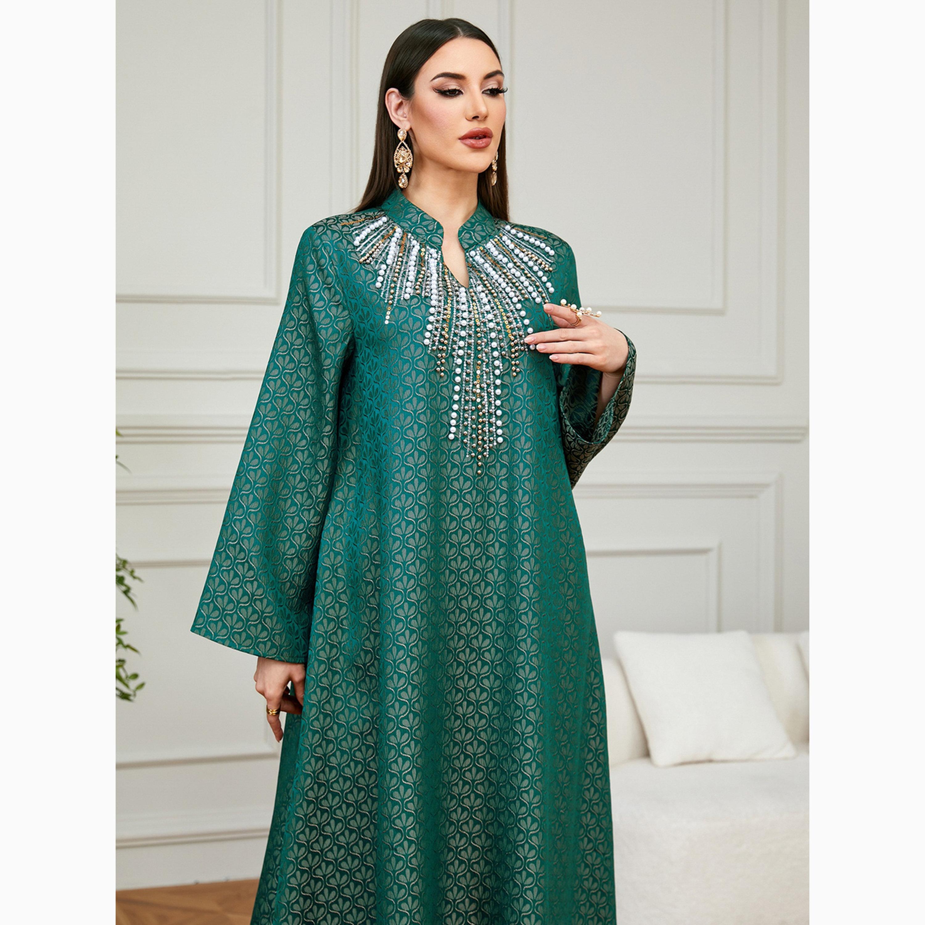 جلابية بياقة وتفاصيل مزينة-women-arabicclothing-jalabiyas-image-4