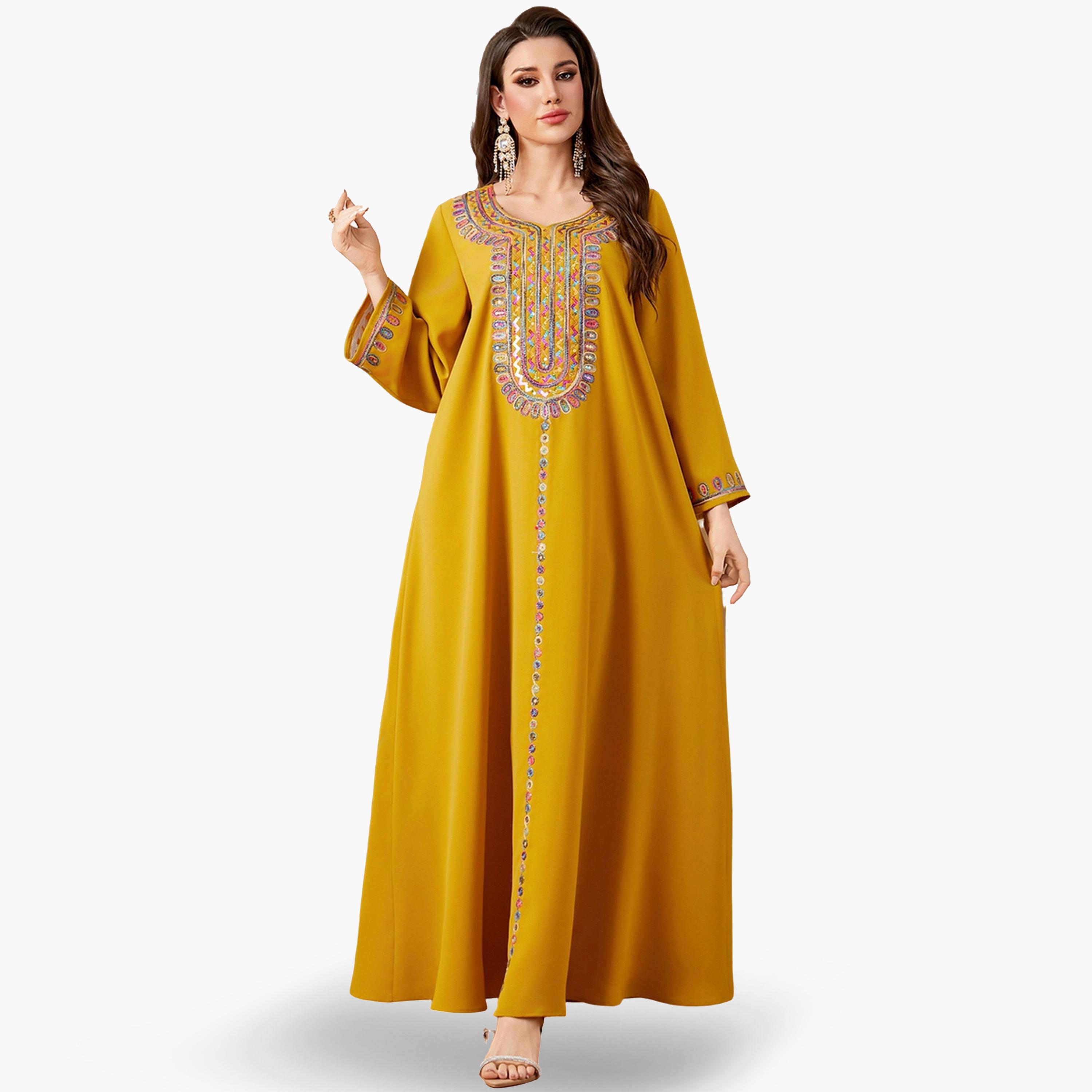 Take Two Women Sequins Embellished Long Sleeve Jalabiya-women-arabicclothing-jalabiyas-image-1