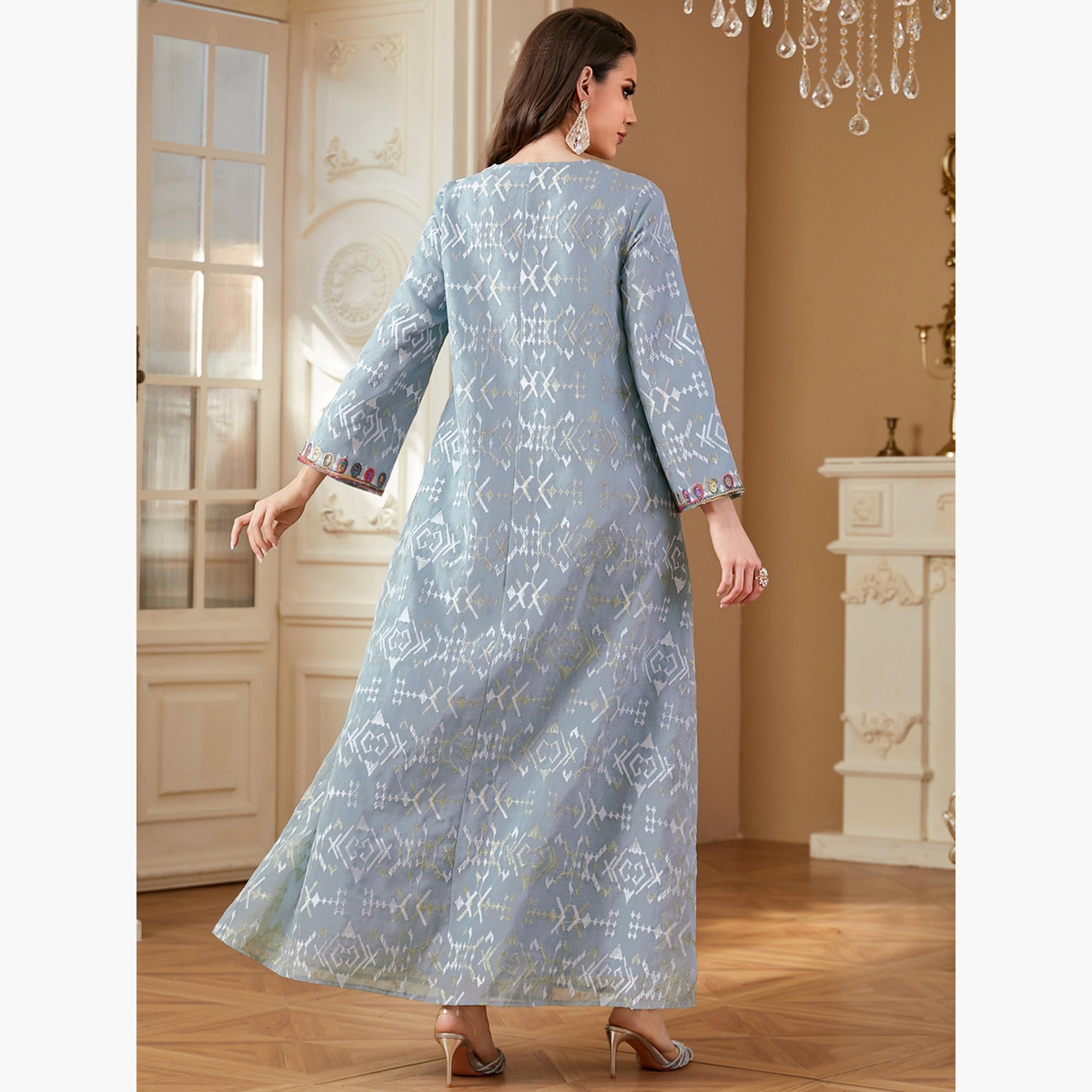 جلابية بتفاصيل رقعة ترتر بارزة الملمس-women-arabicclothing-jalabiyas-image-5