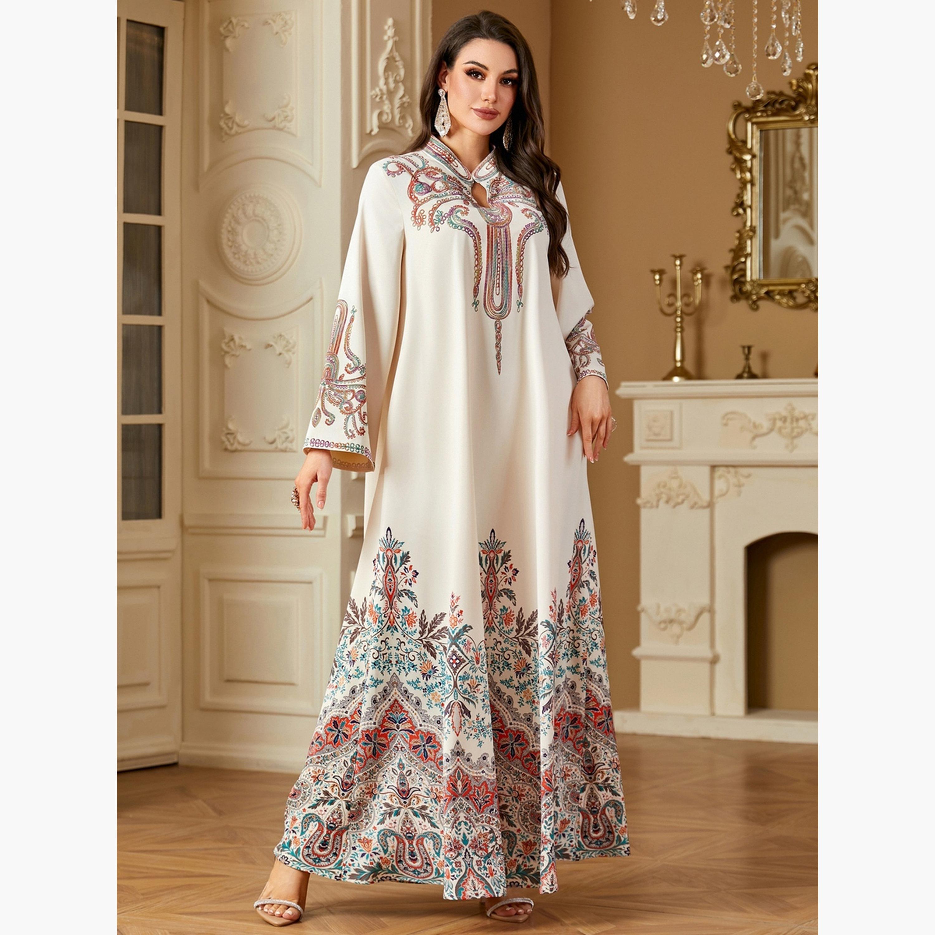Take Two Women Graphic Print Detail Long Sleeve Jalabiya-women-arabicclothing-jalabiyas-image-2