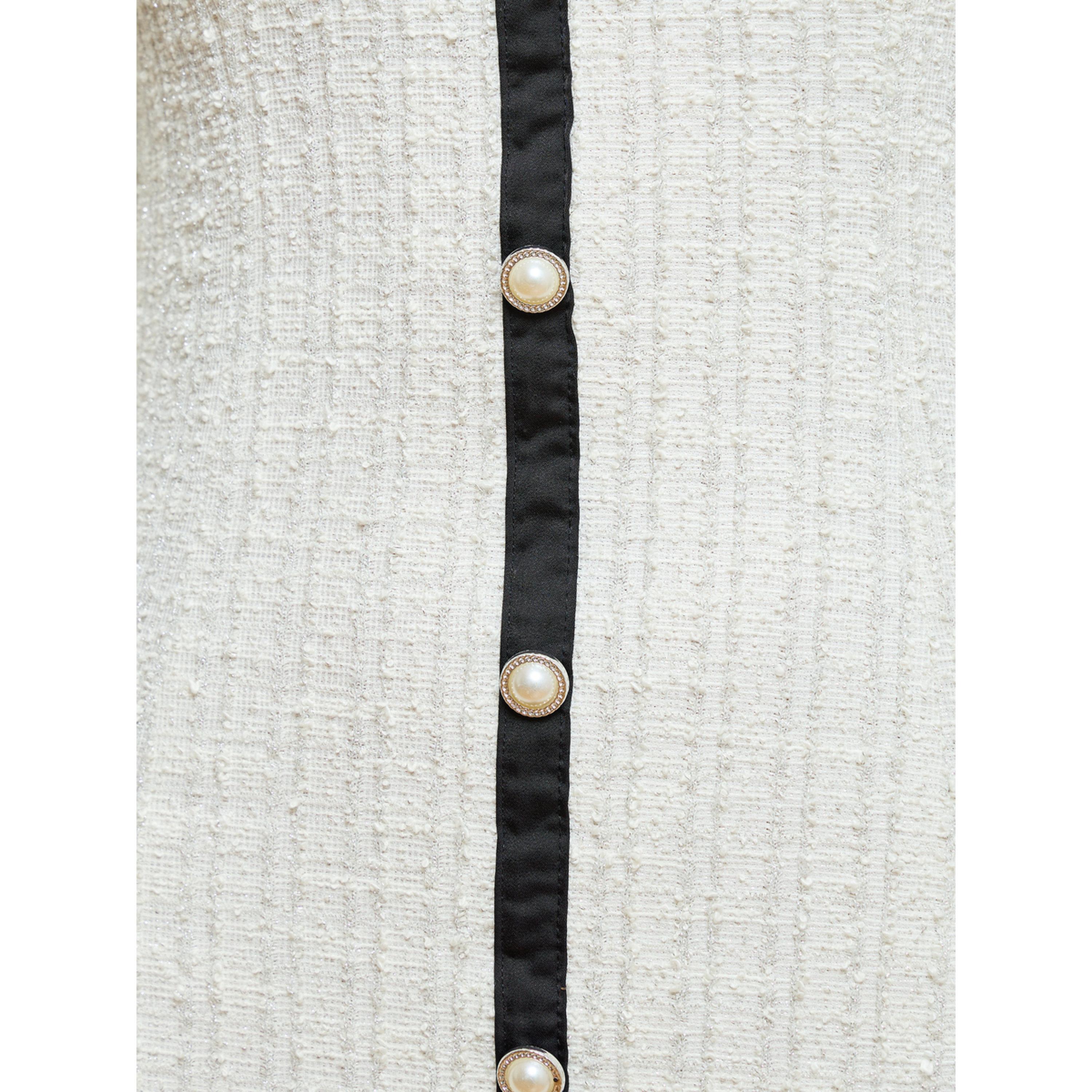 Styli Women  Off-White Tweed Midi Dress with Black Trim-women-clothing-dresses-image-5
