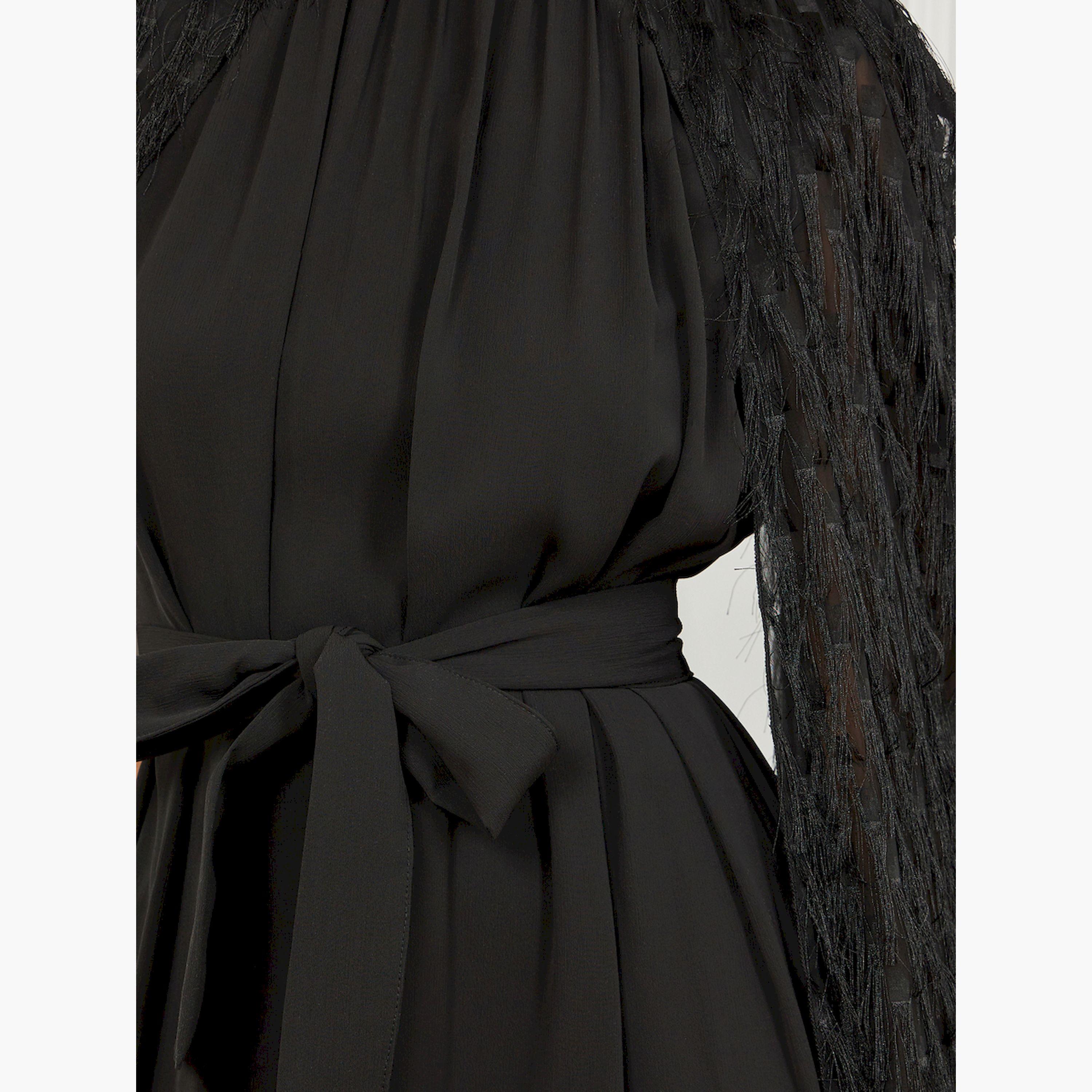 فستان طويل مزين بتصميم كيب-women-clothing-dresses-image-6