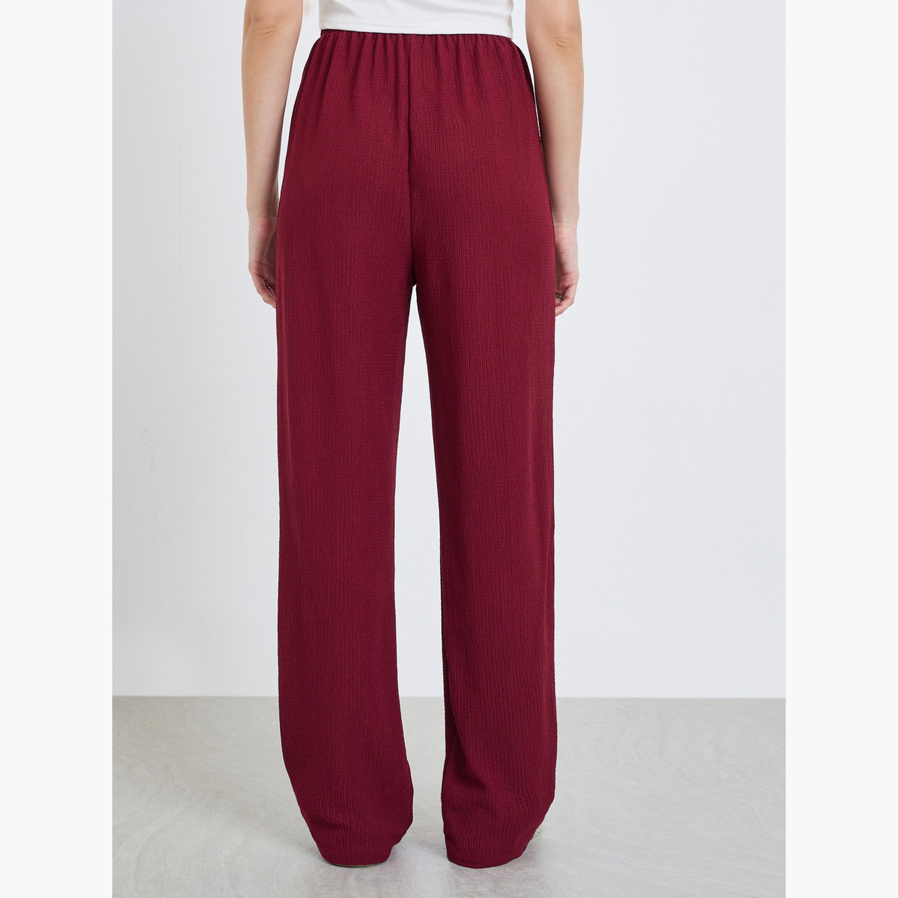 بنطال بقماش بارز ورباط-women-clothing-bottoms-trousers-image-4