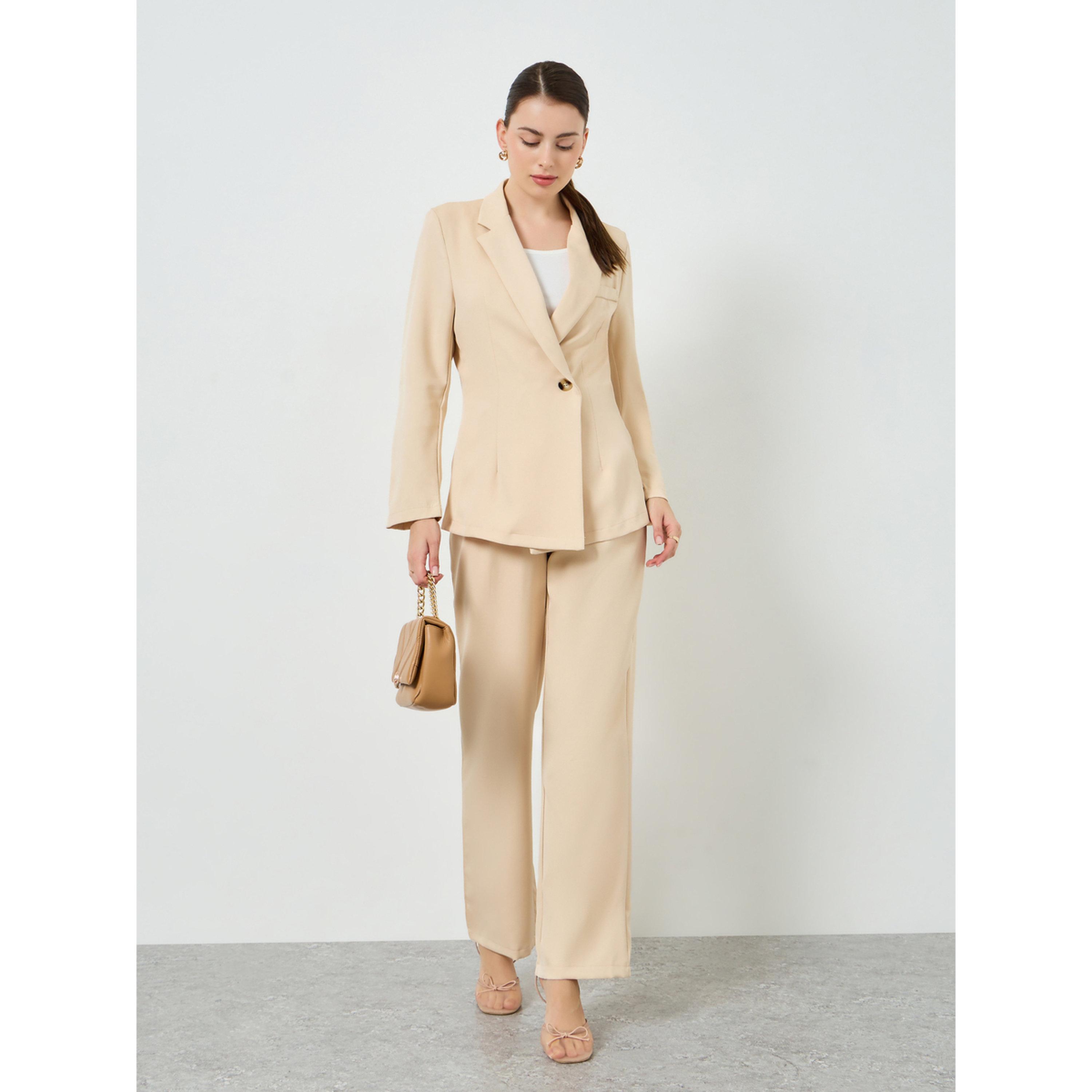طقم منسق من بنطال بأرجل واسعة وبليزر-women-clothing-coordsets-image-2