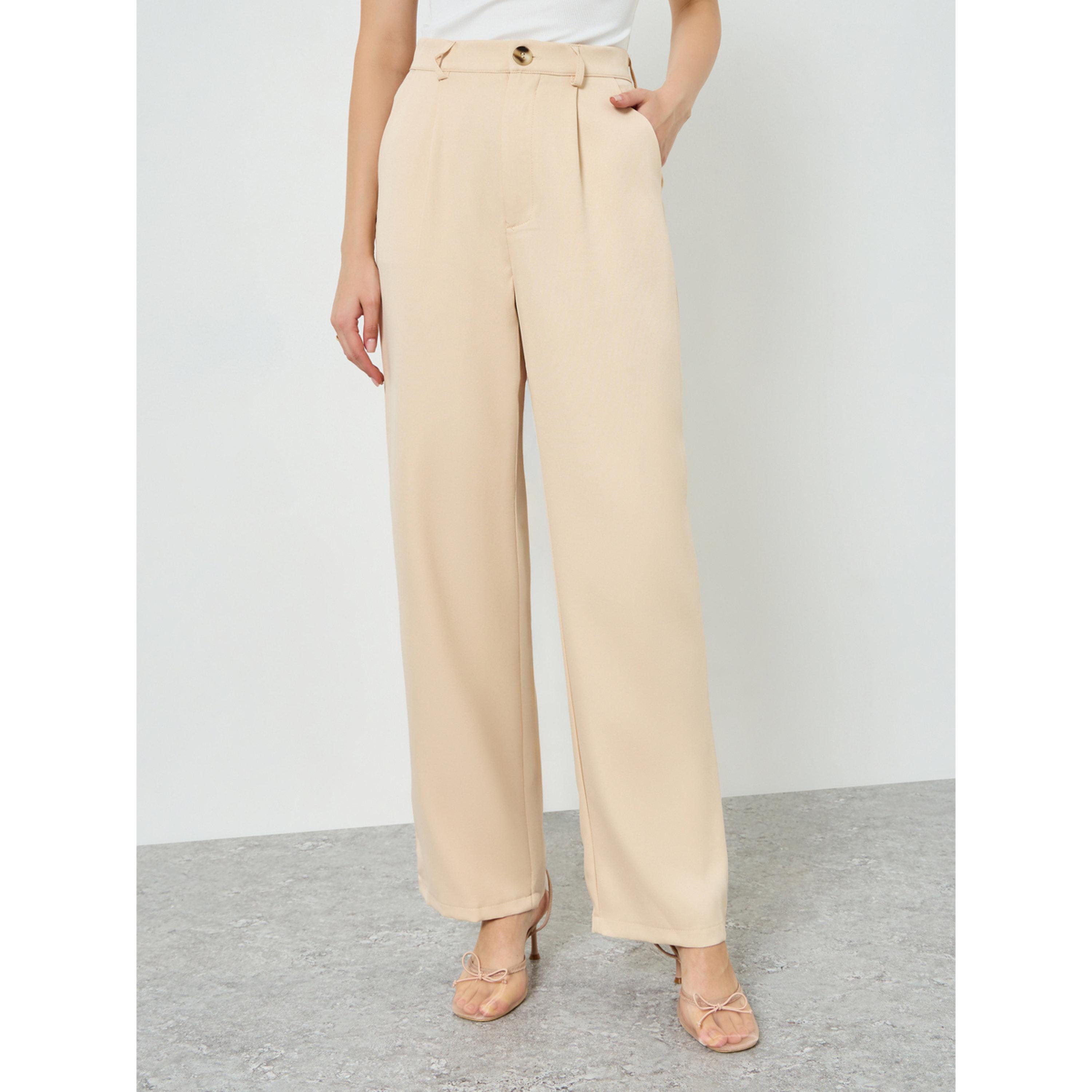 Styli Women Beige Blazer and Wide Leg Pants Co-Ords-women-clothing-coordsets-image-5