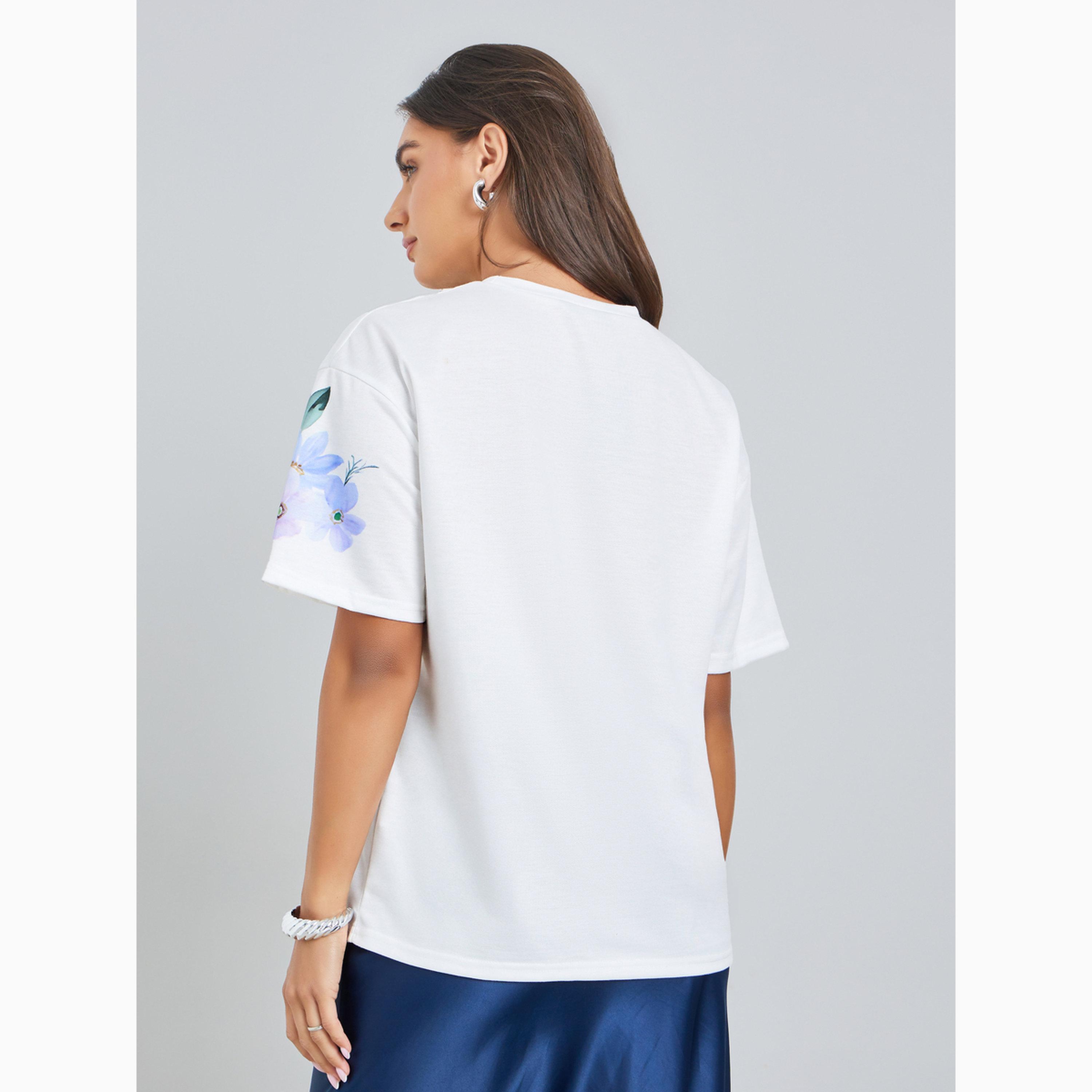 تيشيرت فضفاض بطبعة زهور-women-clothing-tshirts-image-5
