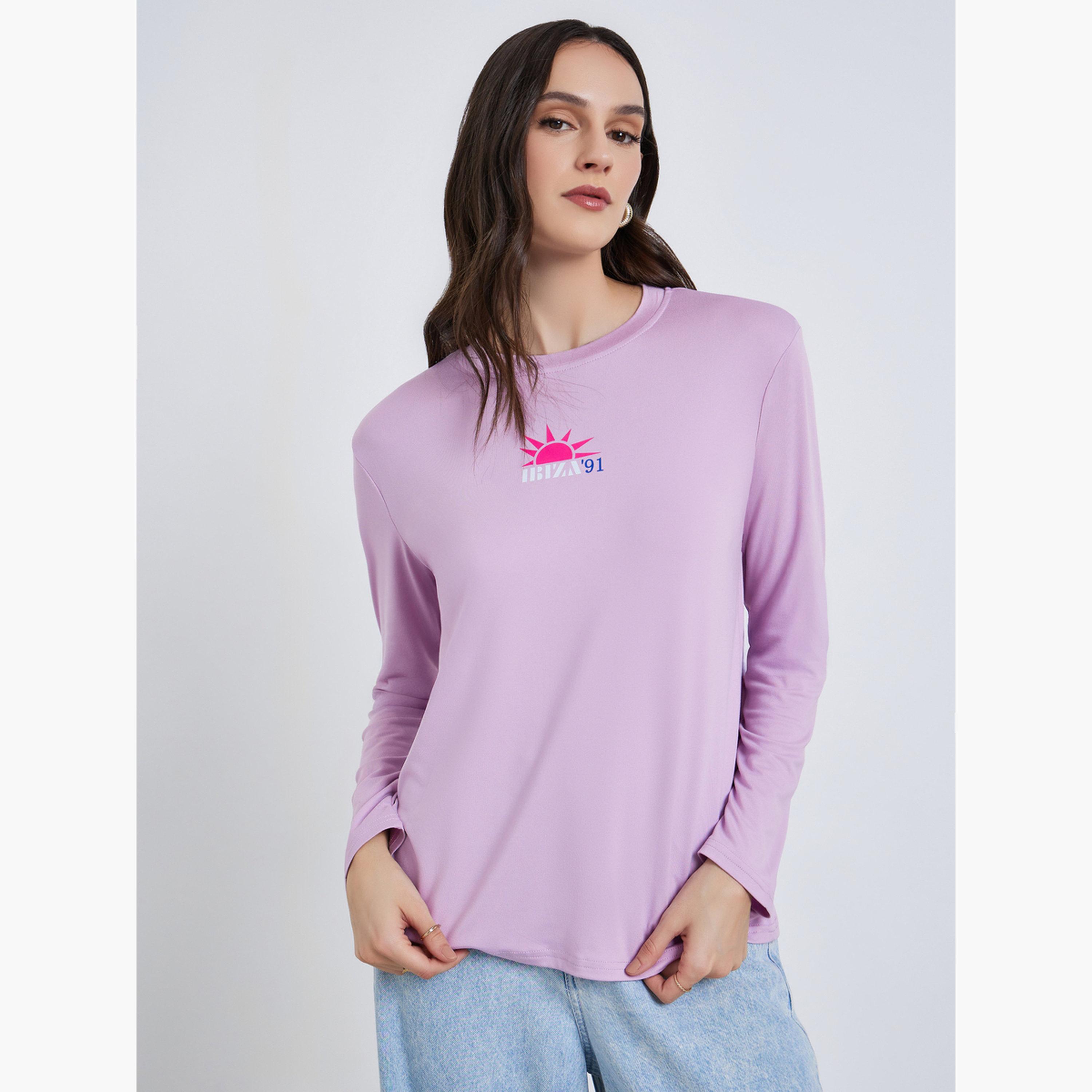 تيشيرت بطبعة جرافيك وقصة عادية-women-clothing-tshirts-image-1
