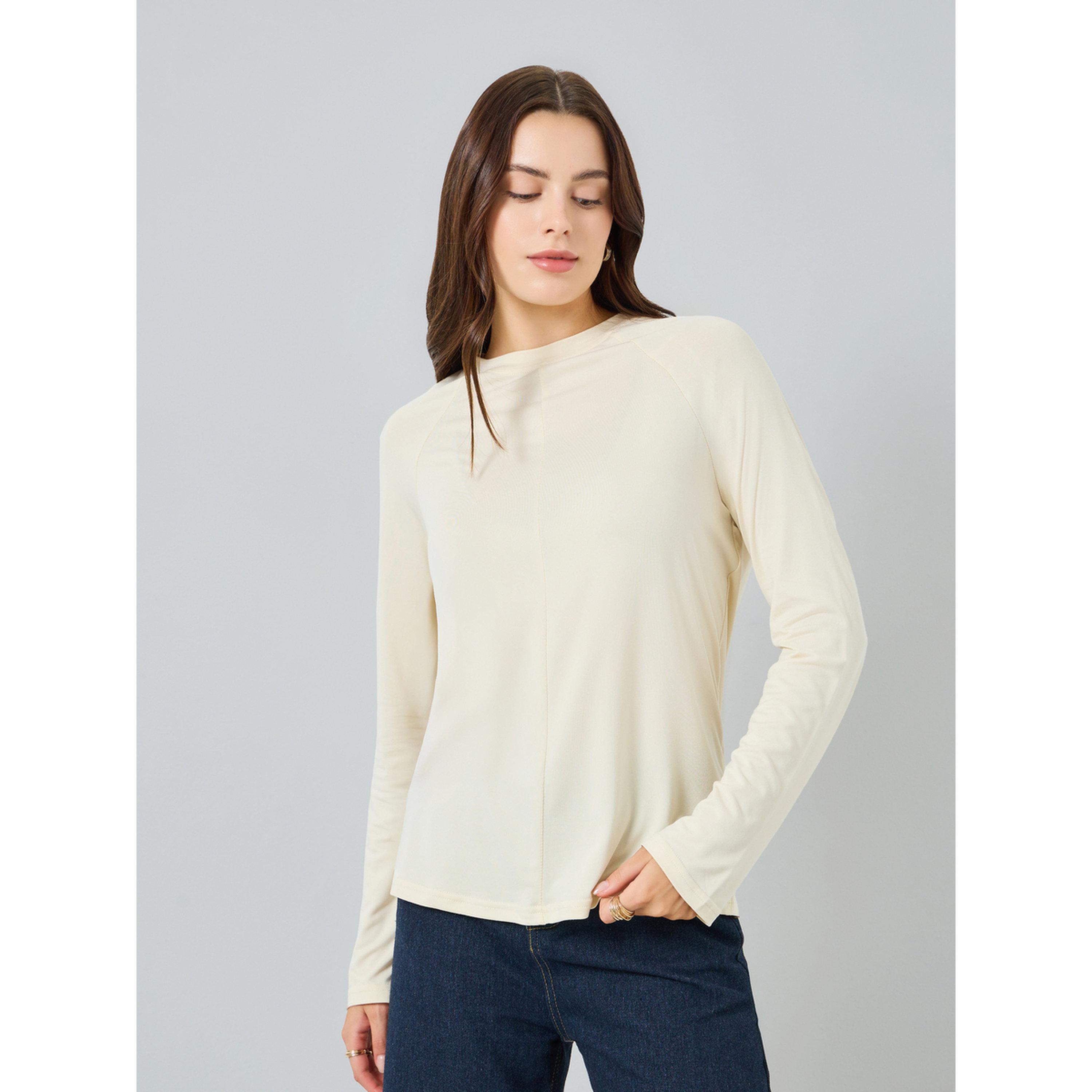 تيشيرت بأكمام ريجلان وقصة عادية-women-clothing-tshirts-image-1