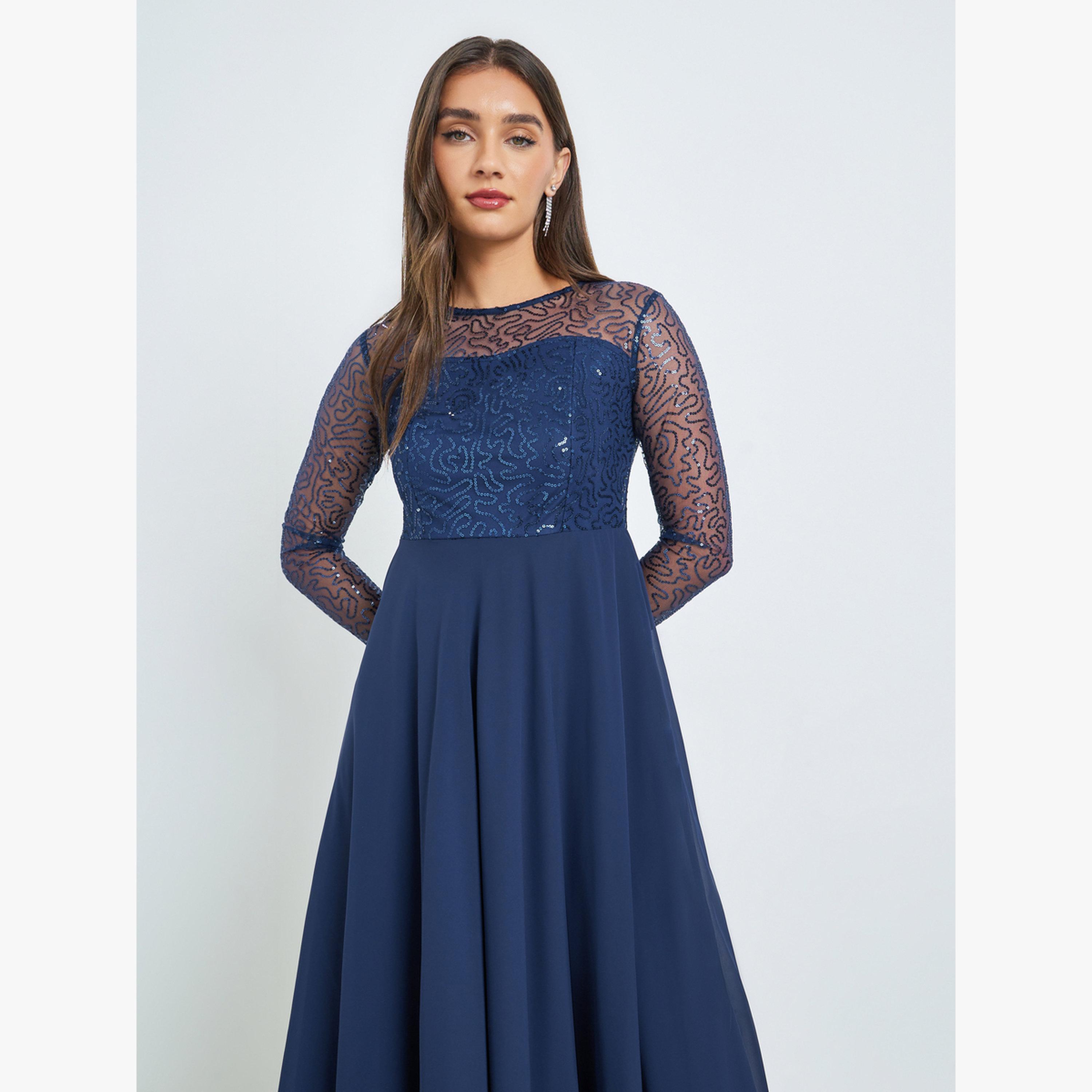 فستان طويل بأكمام طويلة وترتر-women-clothing-dresses-image-3