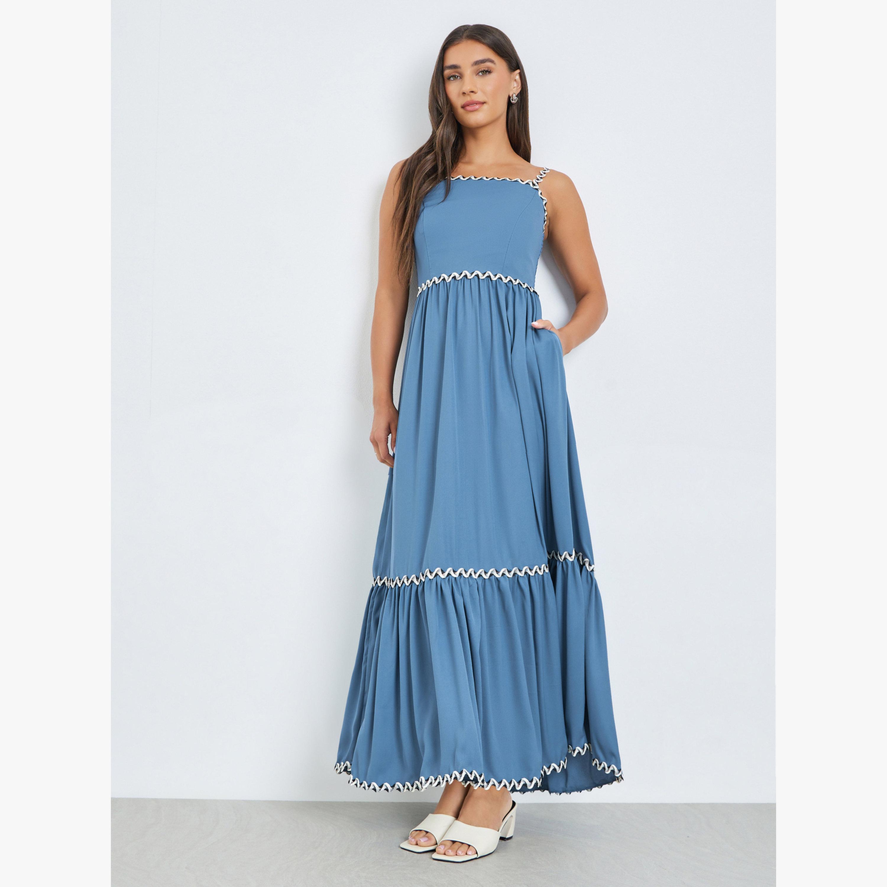 فستان طويل بحمالات وتفاصيل شريط متعرج-women-clothing-dresses-image-1