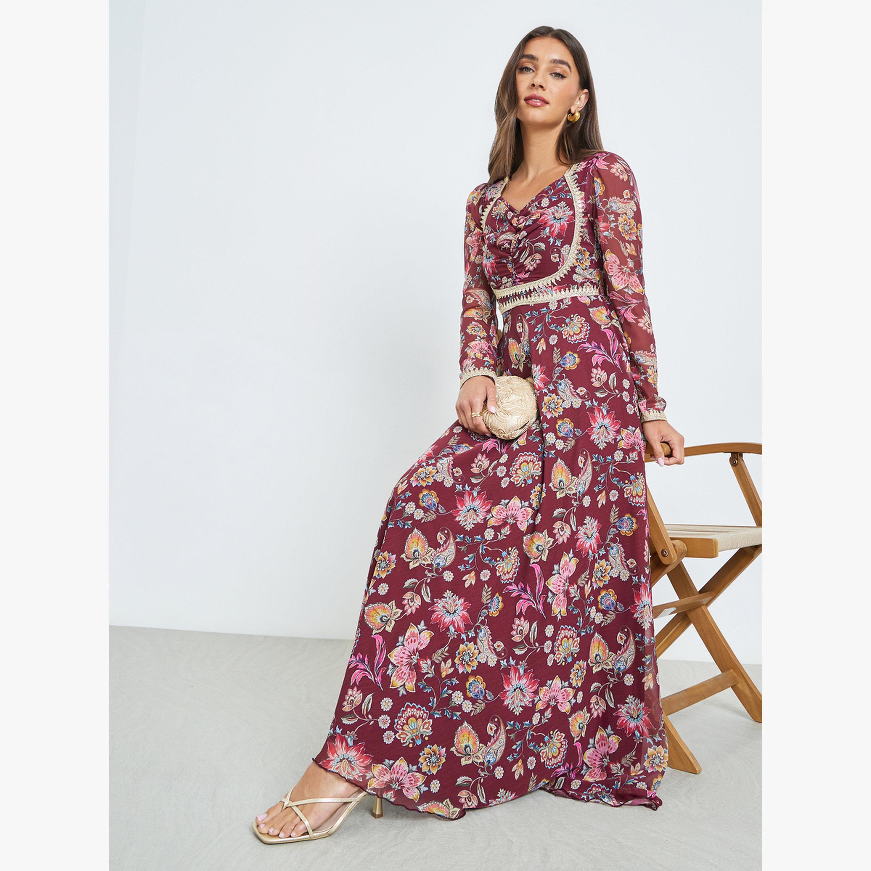 فستان طويل بنقشة زهور-women-clothing-dresses-image-2