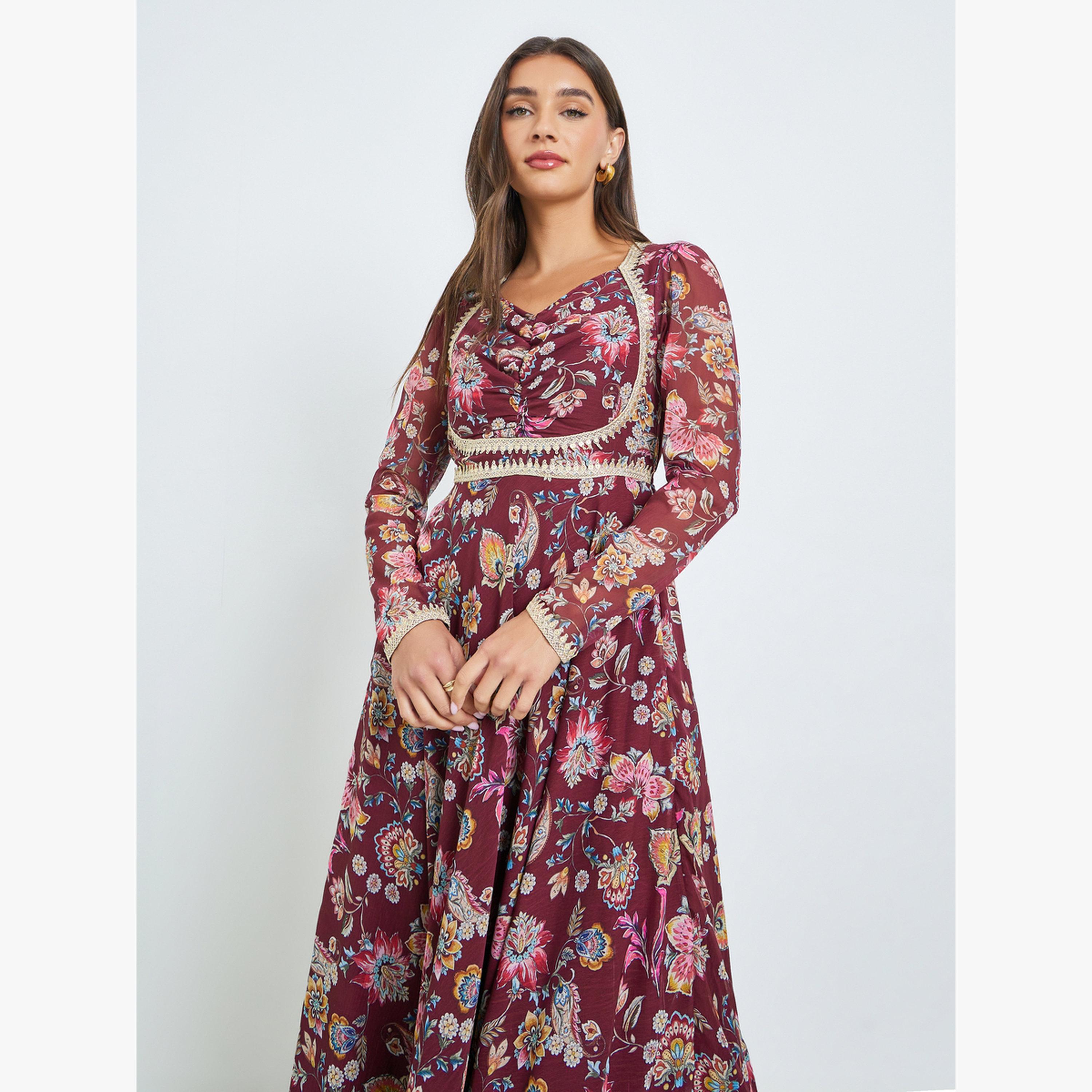 فستان طويل بنقشة زهور-women-clothing-dresses-image-3