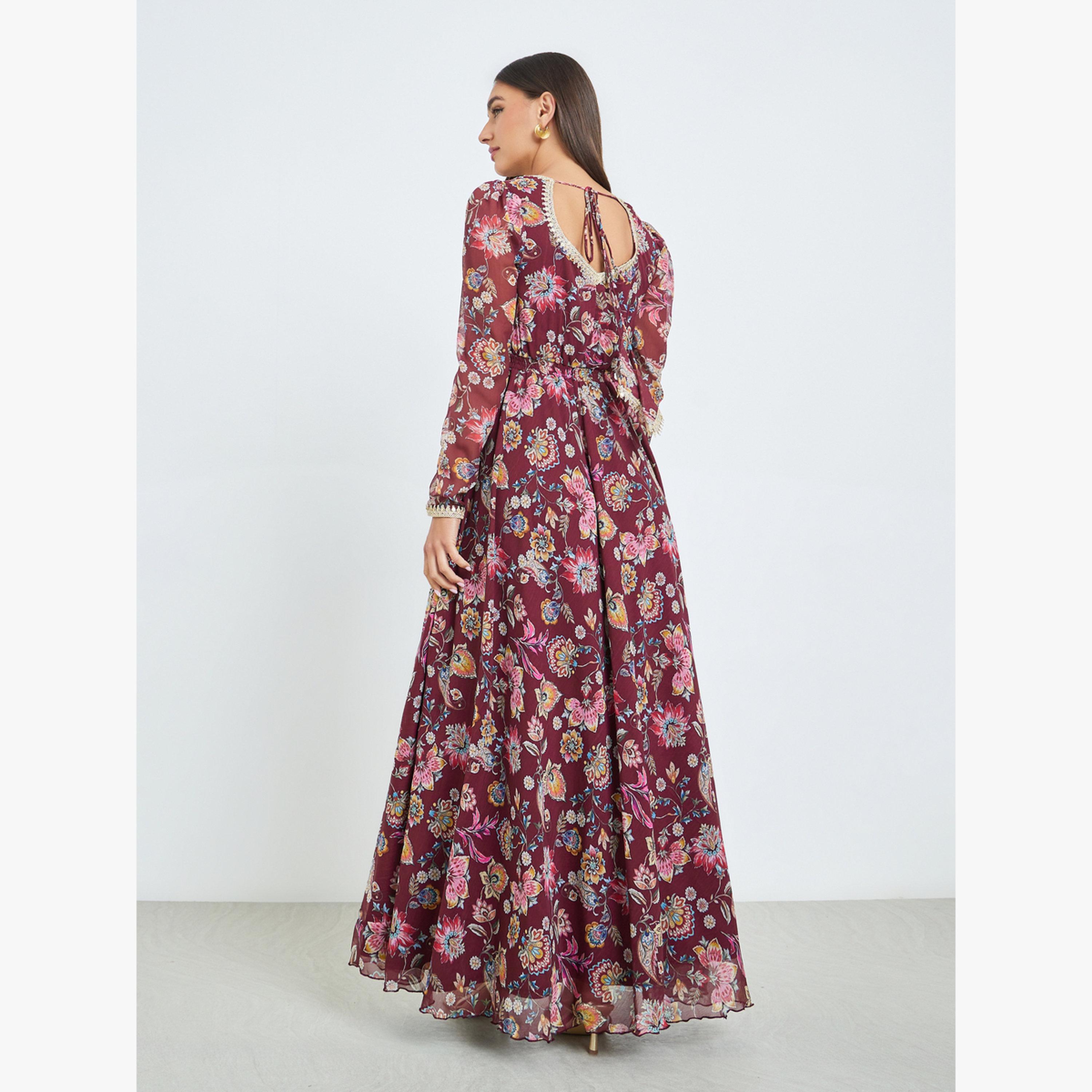 فستان طويل بنقشة زهور-women-clothing-dresses-image-5