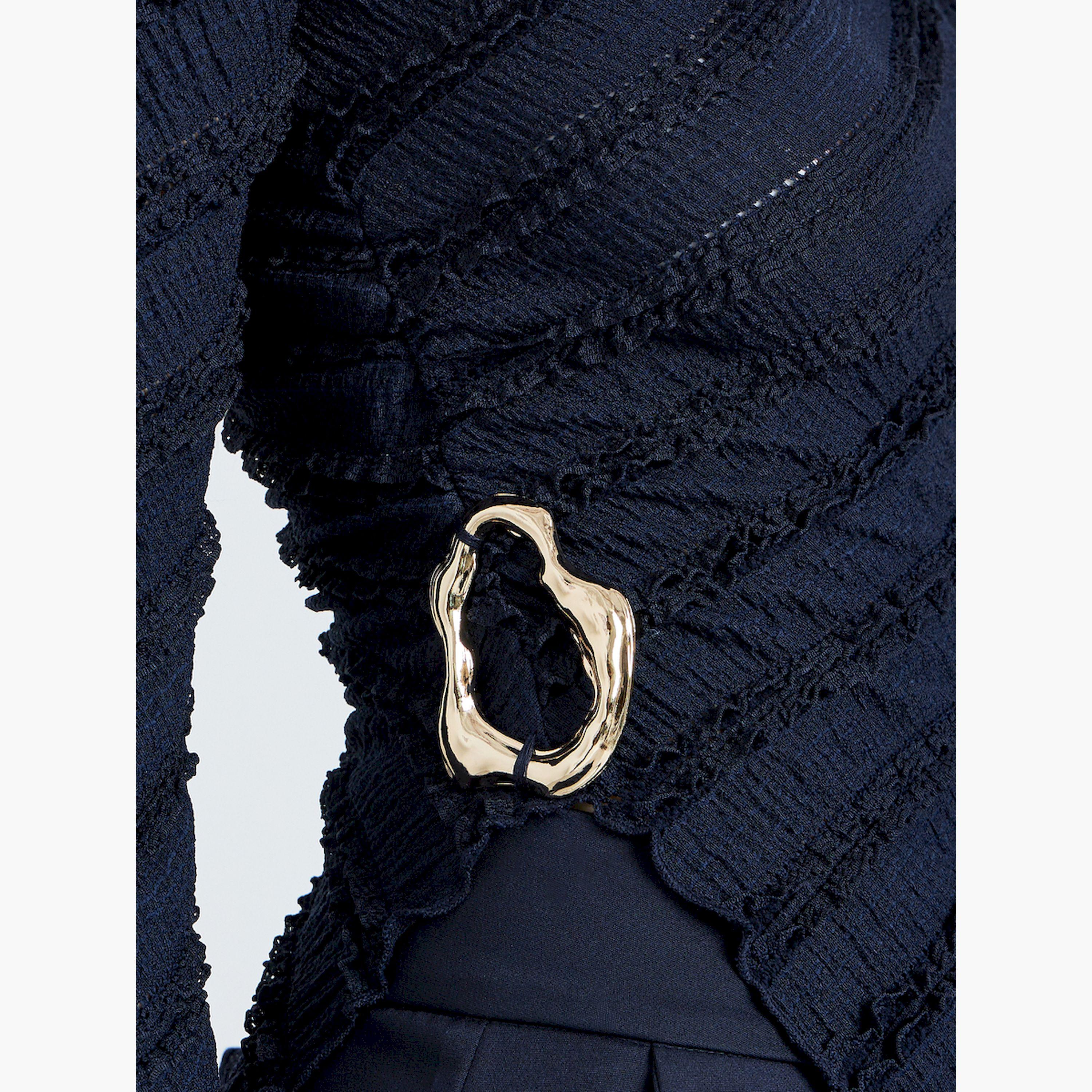 Take Two Dark Blue Textured One-Shoulder Top-women-clothing-shirtsandblouses-blouses-image-5