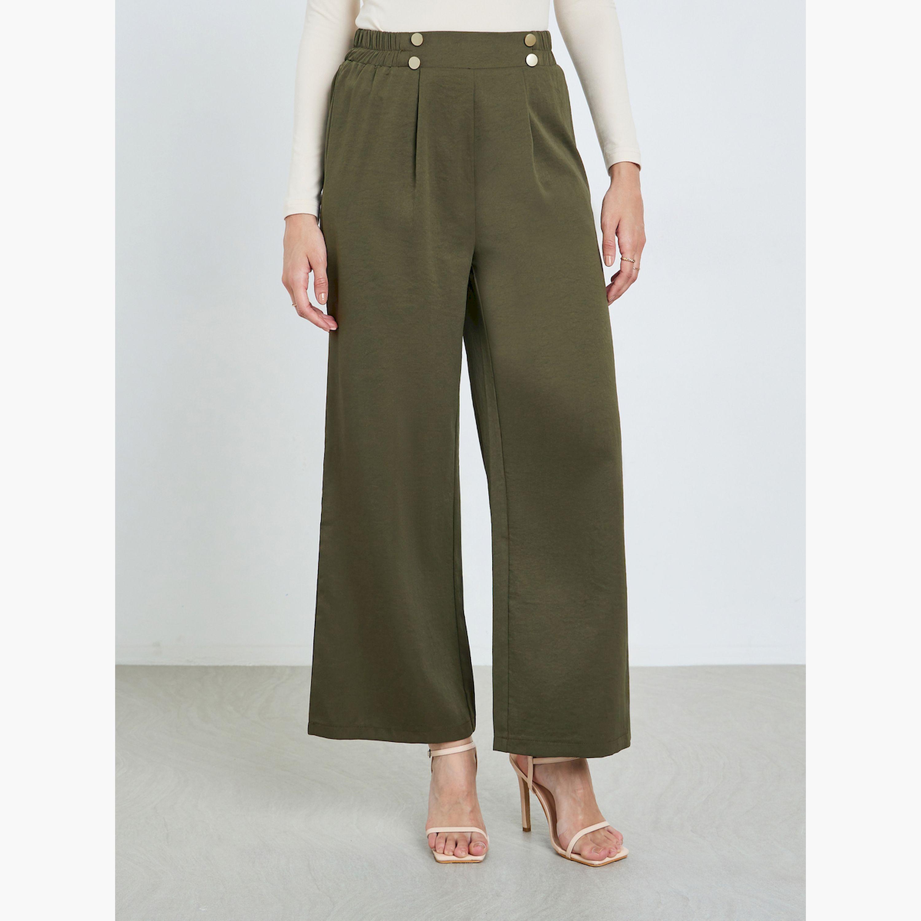 بنطال قصة مريحة بخصر مطاطي-women-clothing-bottoms-trousers-image-1