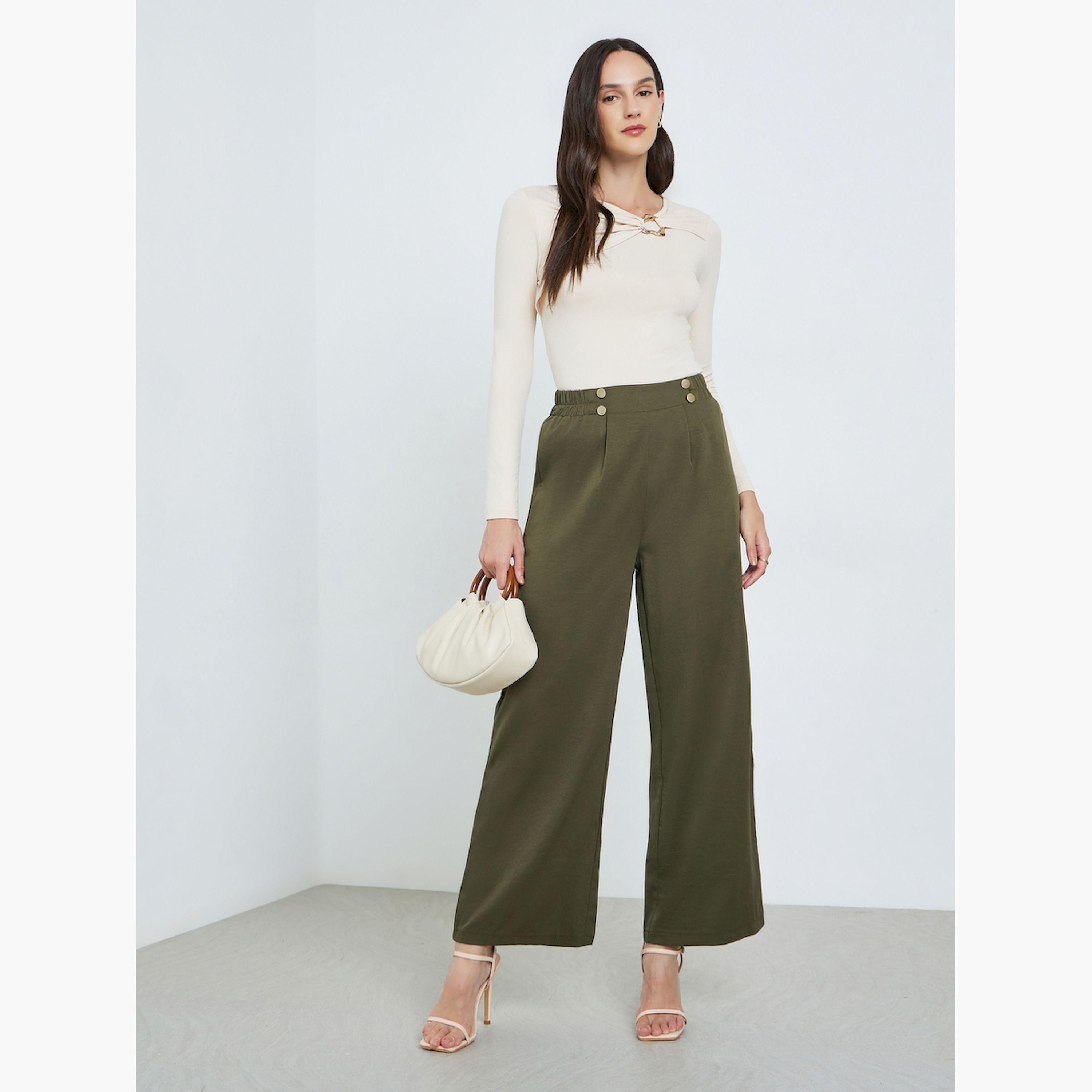 بنطال قصة مريحة بخصر مطاطي-women-clothing-bottoms-trousers-image-2