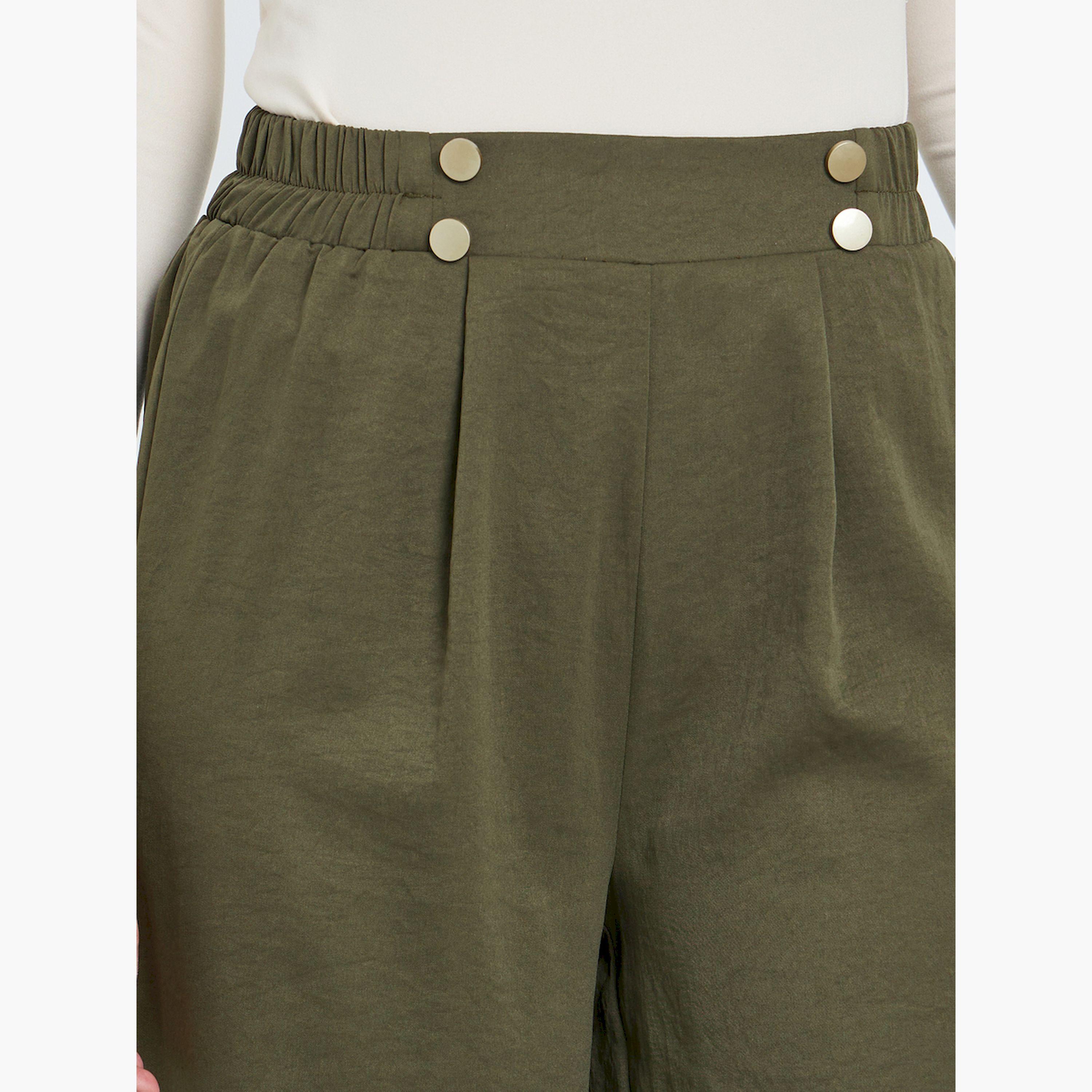 Take Two Khaki Elastic Waist Relaxed Fit Pants-women-clothing-bottoms-trousers-image-3