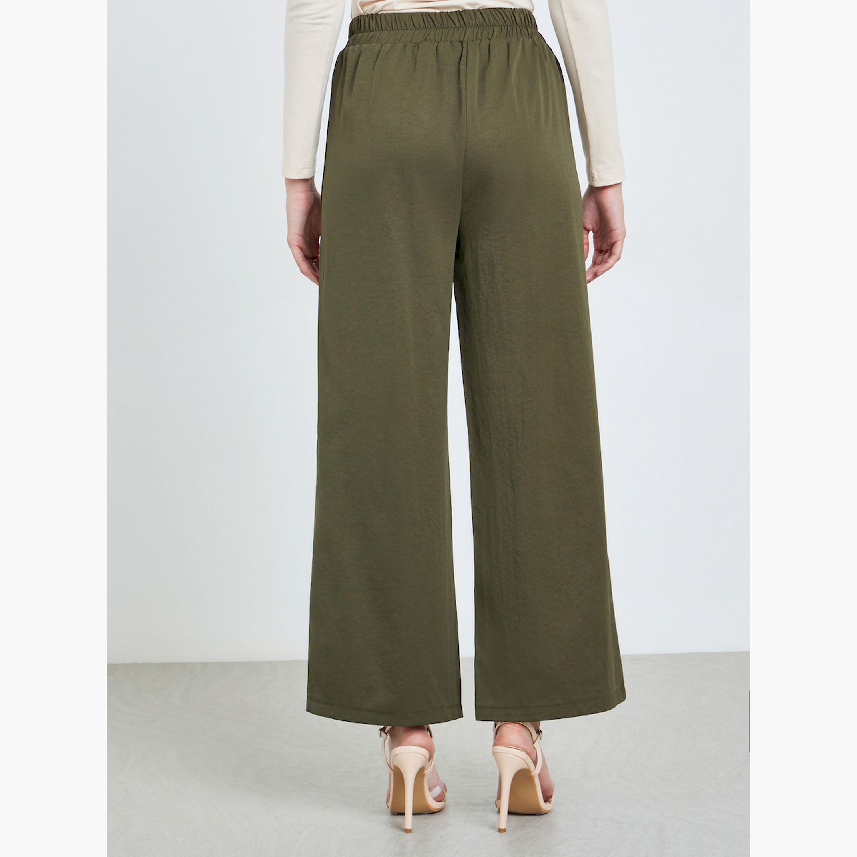 بنطال قصة مريحة بخصر مطاطي-women-clothing-bottoms-trousers-image-4