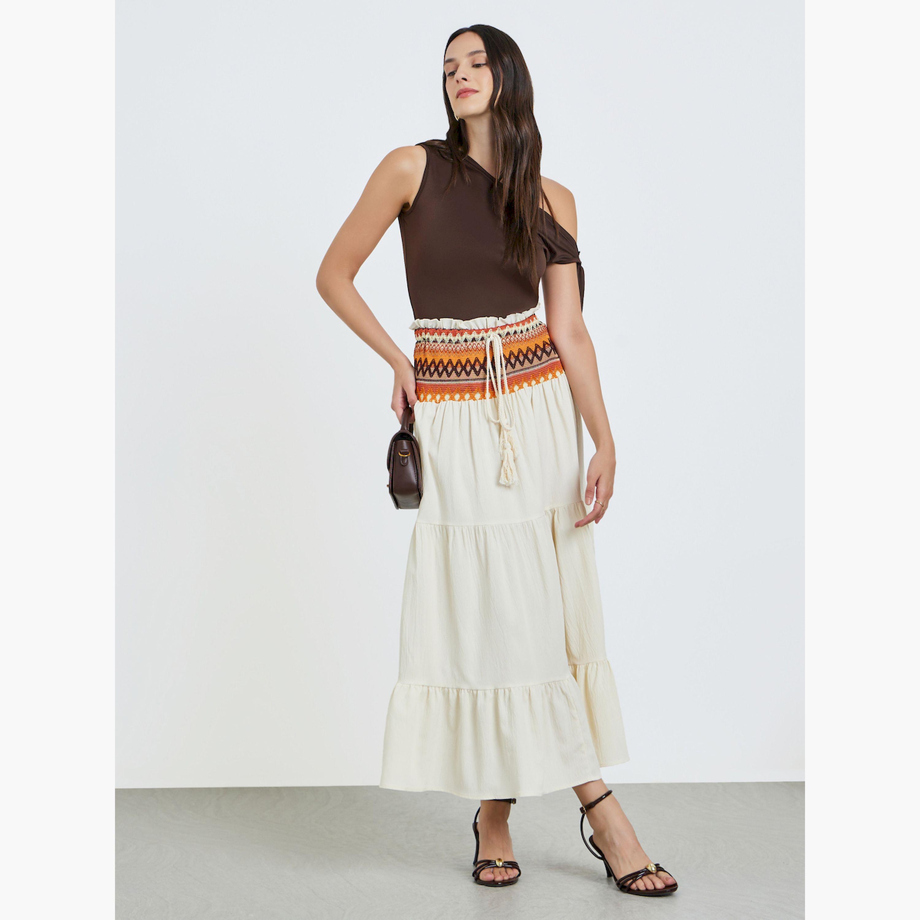 تنورة ماكسي بتفاصيل عرقية عند الخصر وقصة بحافة واسعة-women-clothing-bottoms-skirts-image-2