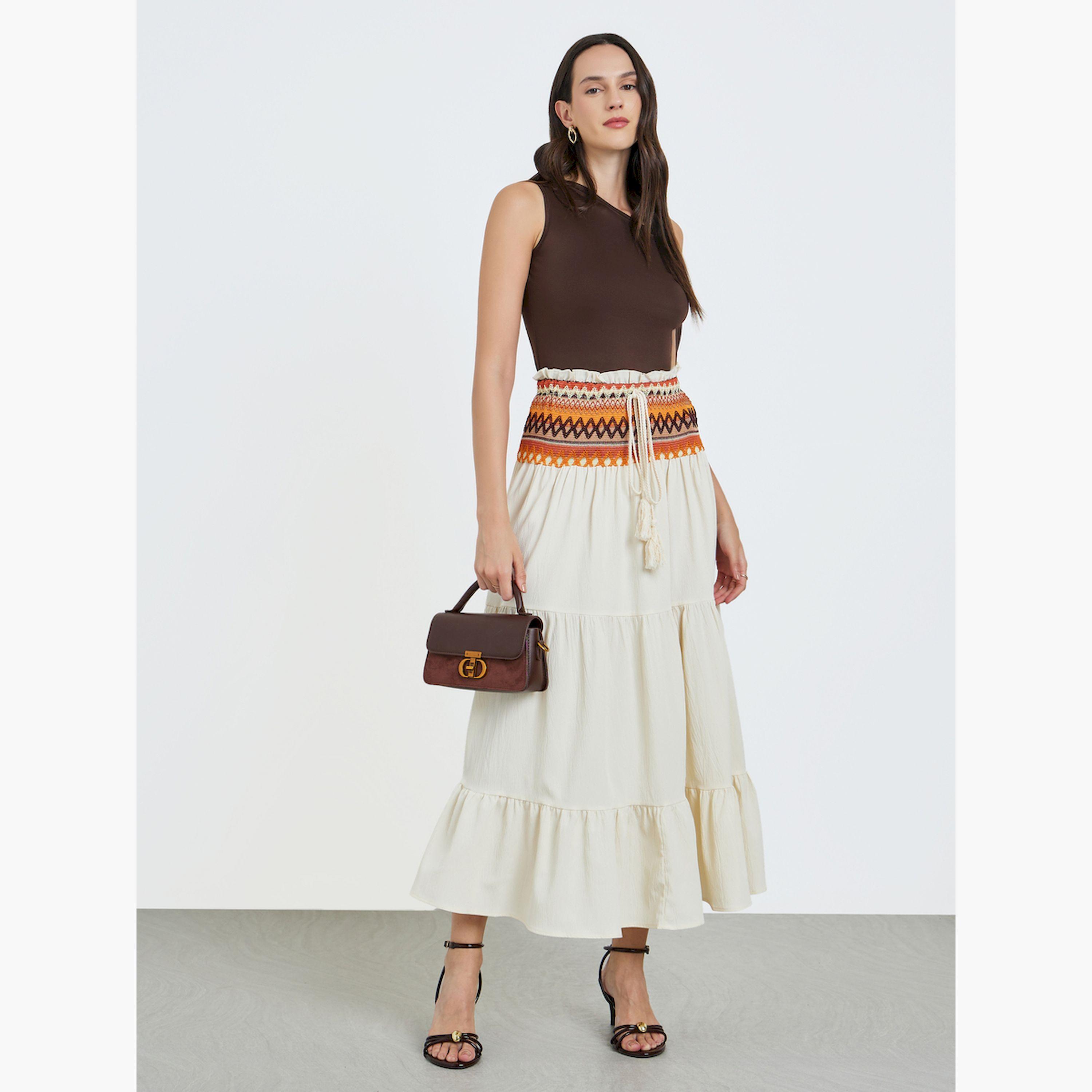 تنورة ماكسي بتفاصيل عرقية عند الخصر وقصة بحافة واسعة-women-clothing-bottoms-skirts-image-5