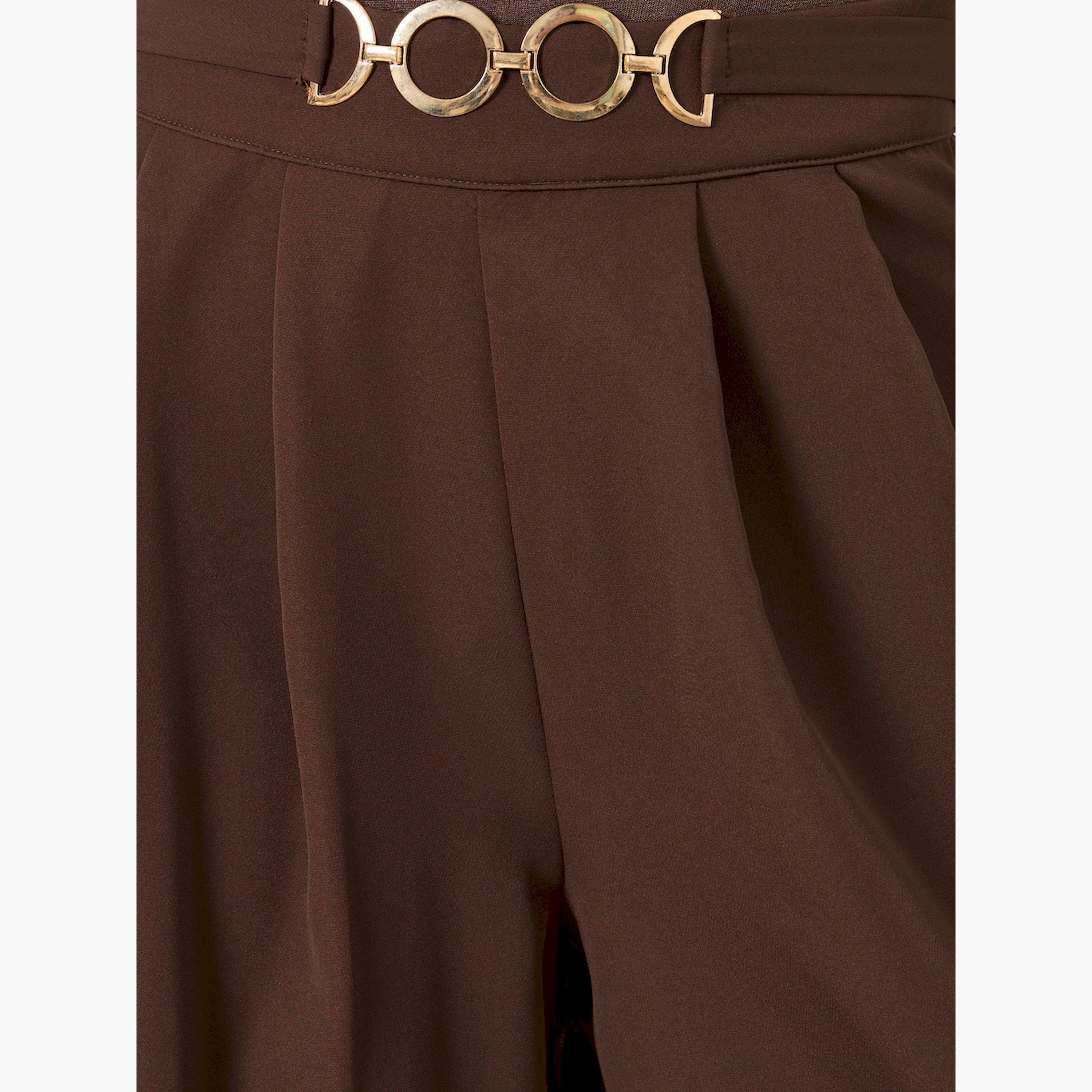 Take Two Brown Pleated Wide Leg Pants-women-clothing-bottoms-trousers-image-3