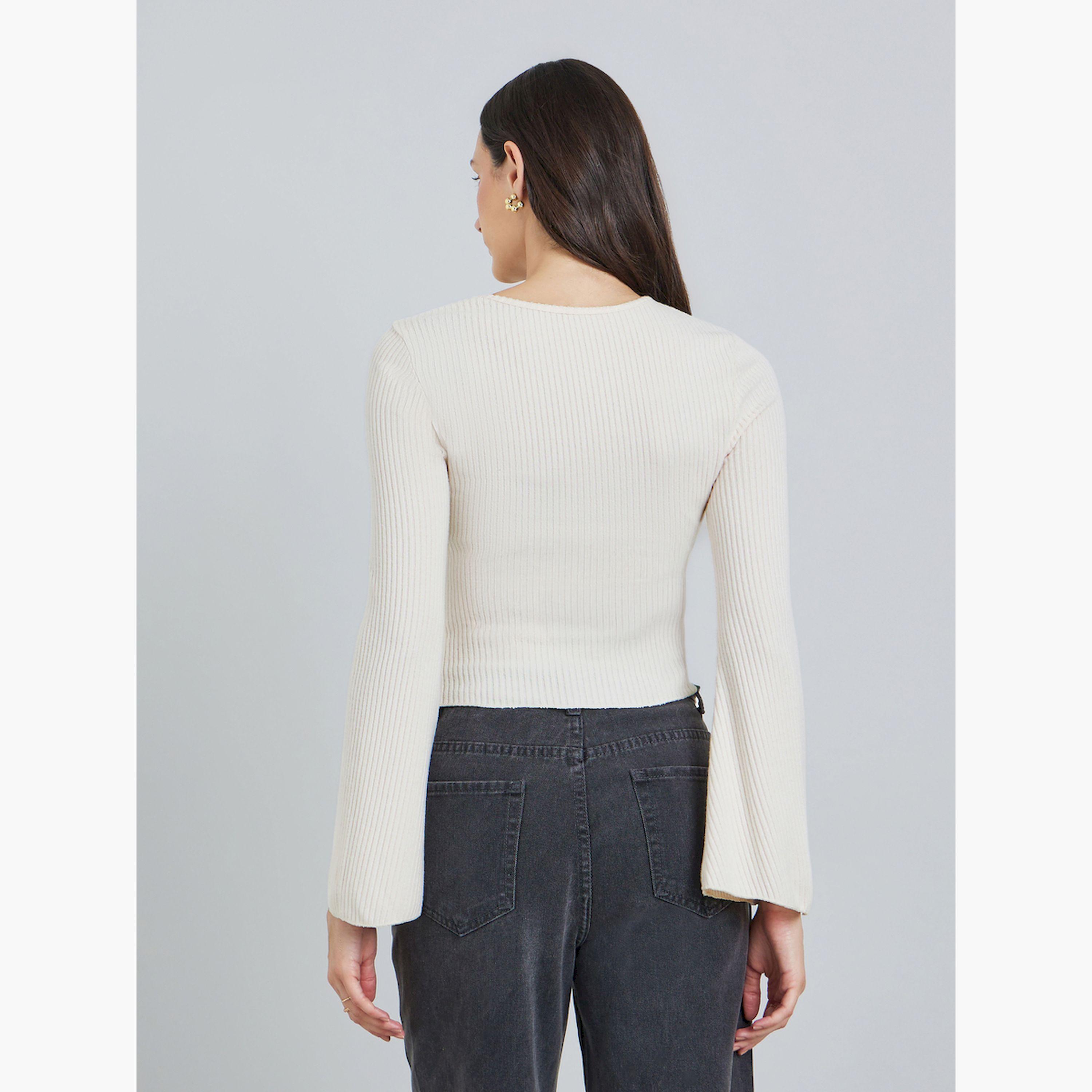 Take Two Beige Ribbed Asymmetric Neck Top-women-clothing-shirtsandblouses-blouses-image-4