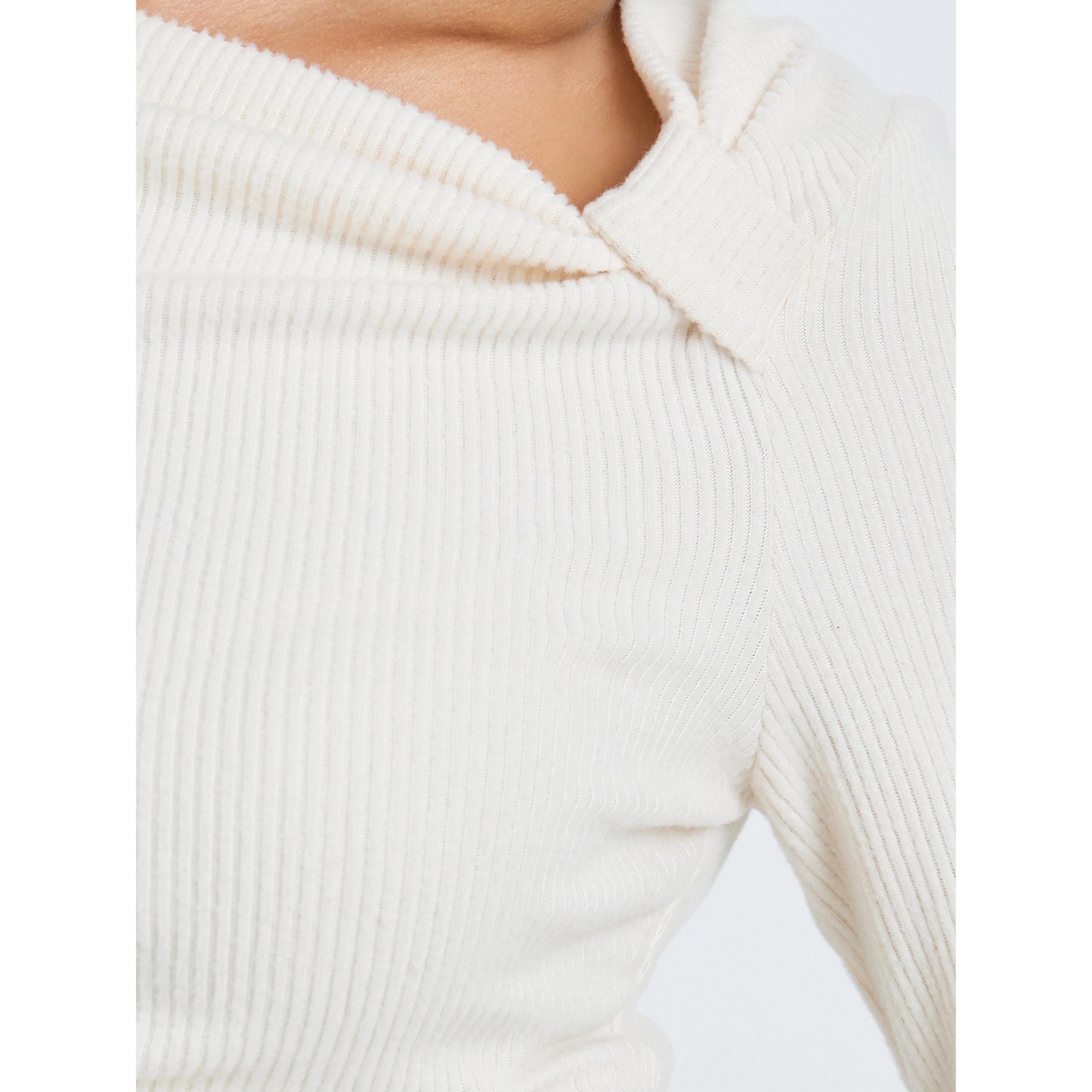 بلوزة محبوكة بياقة غير متماثلة-women-clothing-tshirts-image-4
