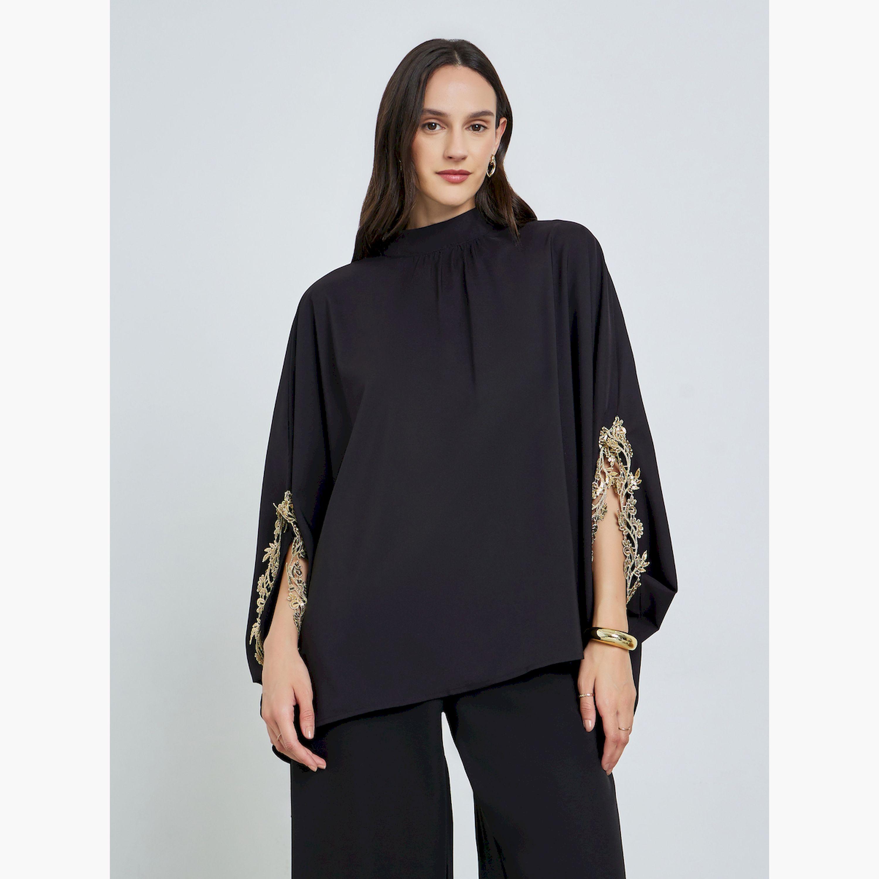 بلوزة بتفاصيل دانتيل وأكمام مفتوحة-women-clothing-shirtsandblouses-blouses-image-3