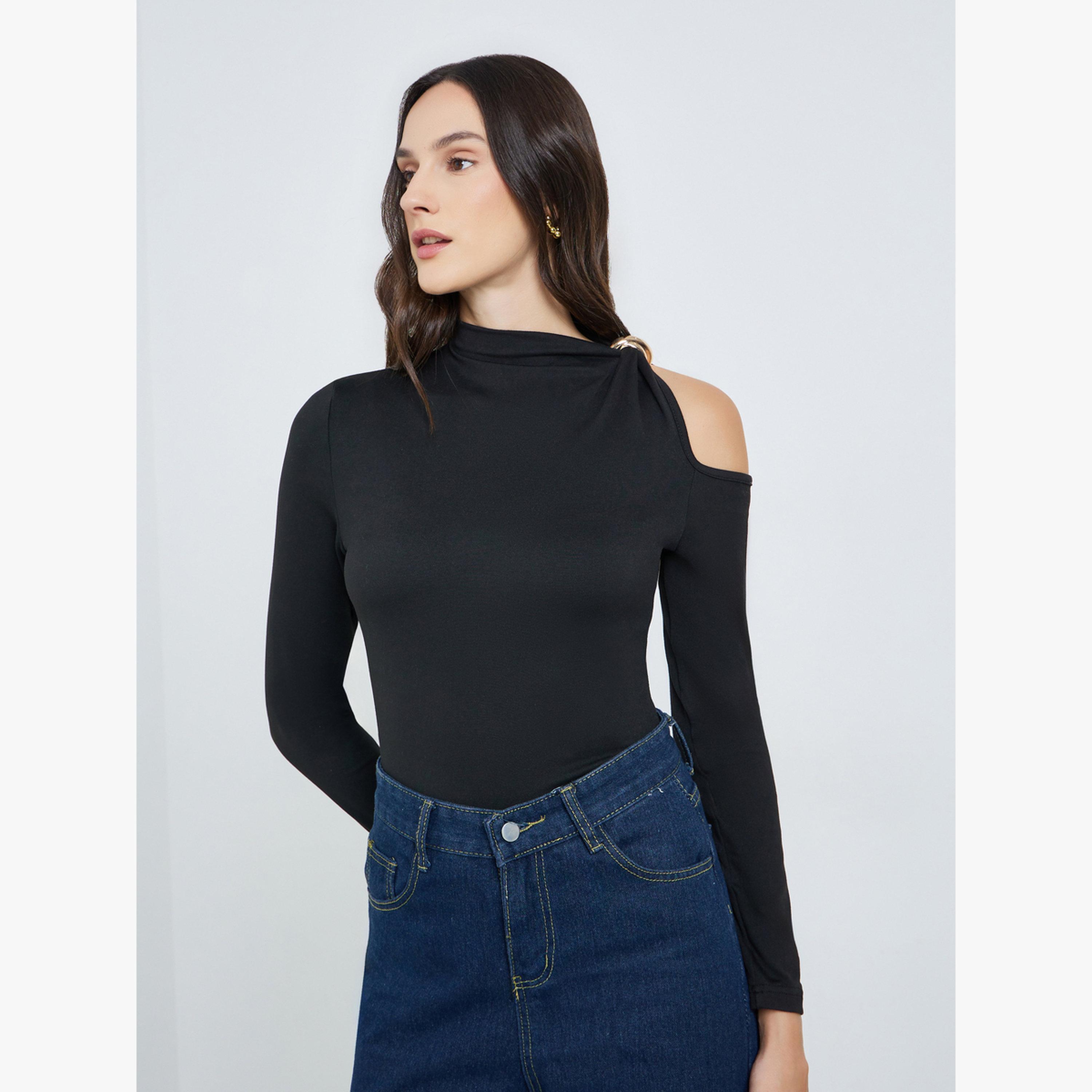Take Two Black Cold Shoulder Long Sleeve Top-women-clothing-shirtsandblouses-blouses-image-5