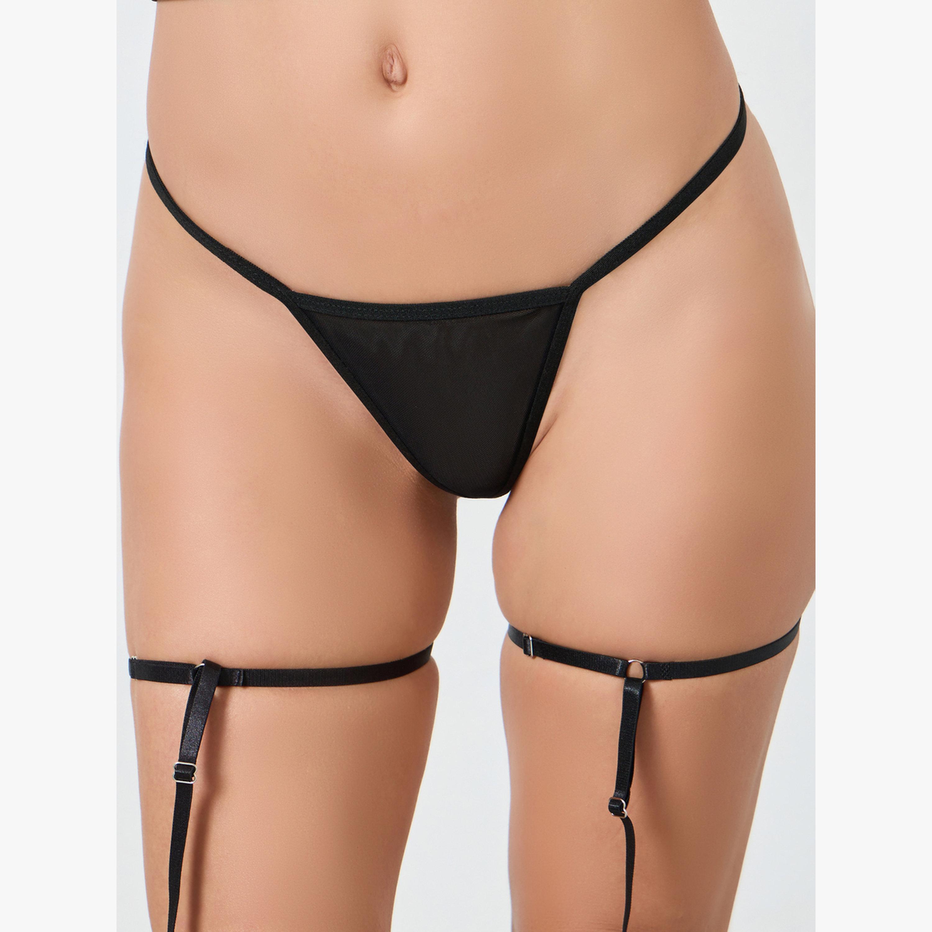 Take Two Black Lace Slip Dress with Brief And Suspender Set-women-clothing-lingerie-lingeriesets-image-4