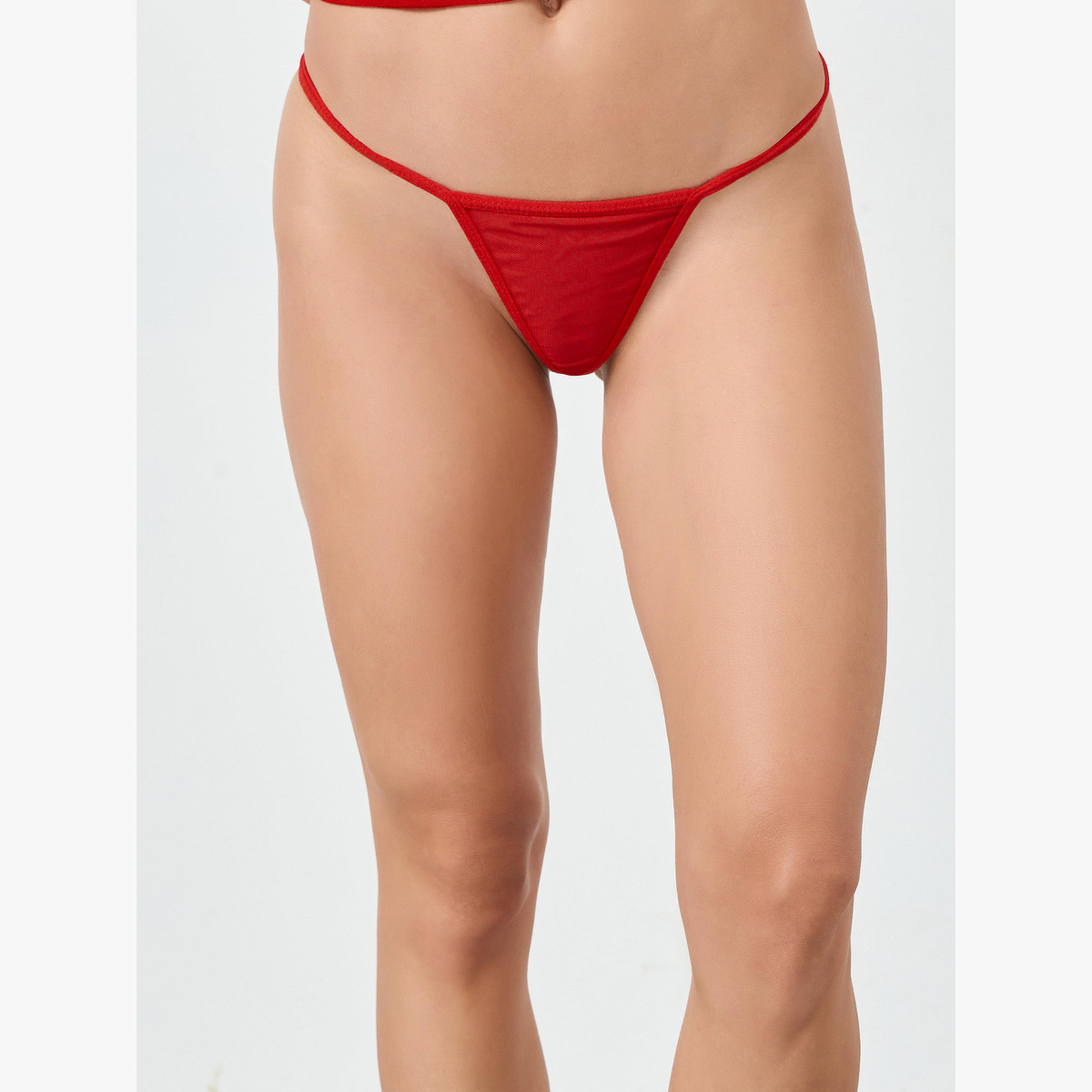مجموعة من فستان قصير دانتيل بحافة كشكش وسروال داخلي-women-clothing-lingerie-babydollsandbodysuits-image-3