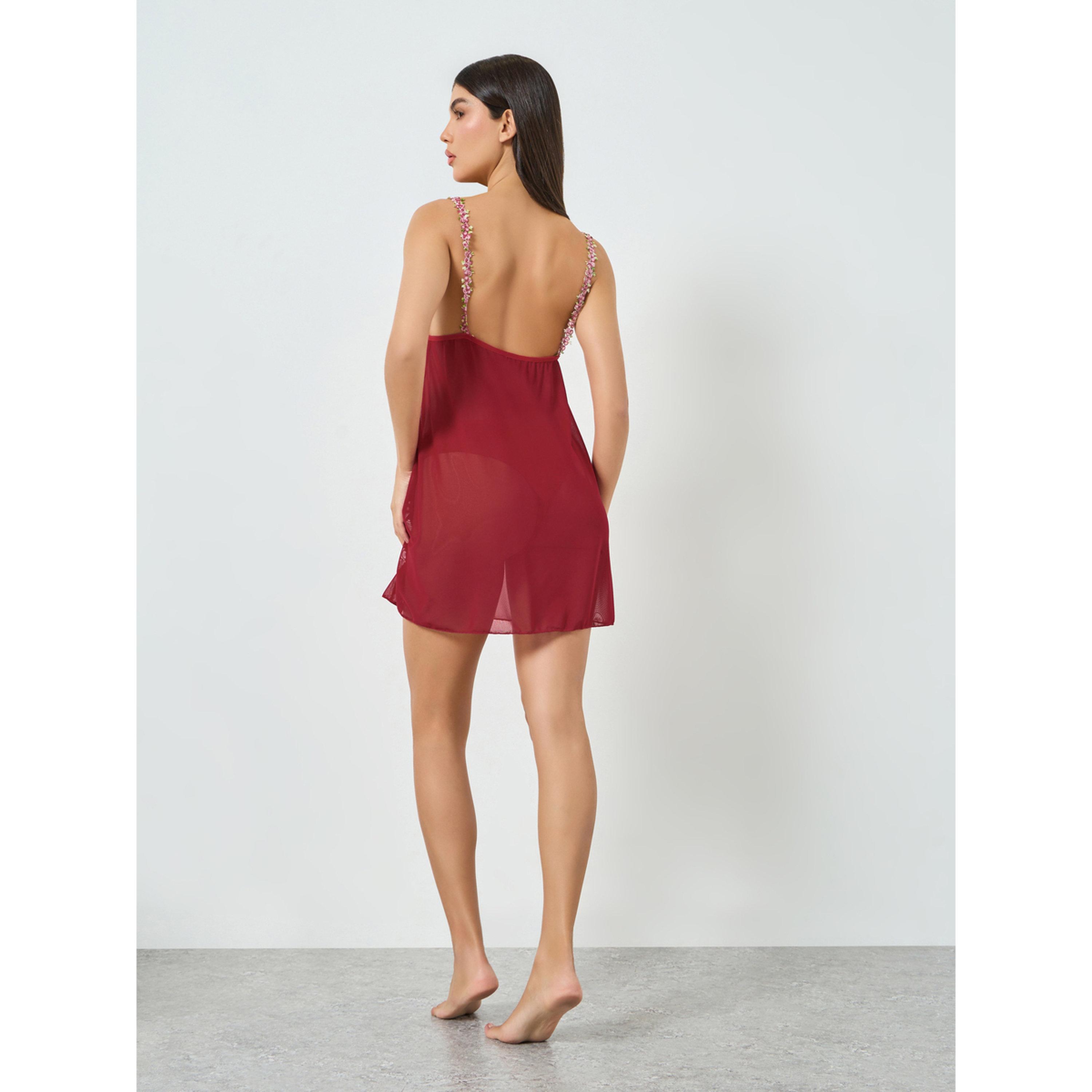 مجموعة من بيبي دول بتفاصيل زهور مع كلسون-women-clothing-lingerie-babydollsandbodysuits-image-4