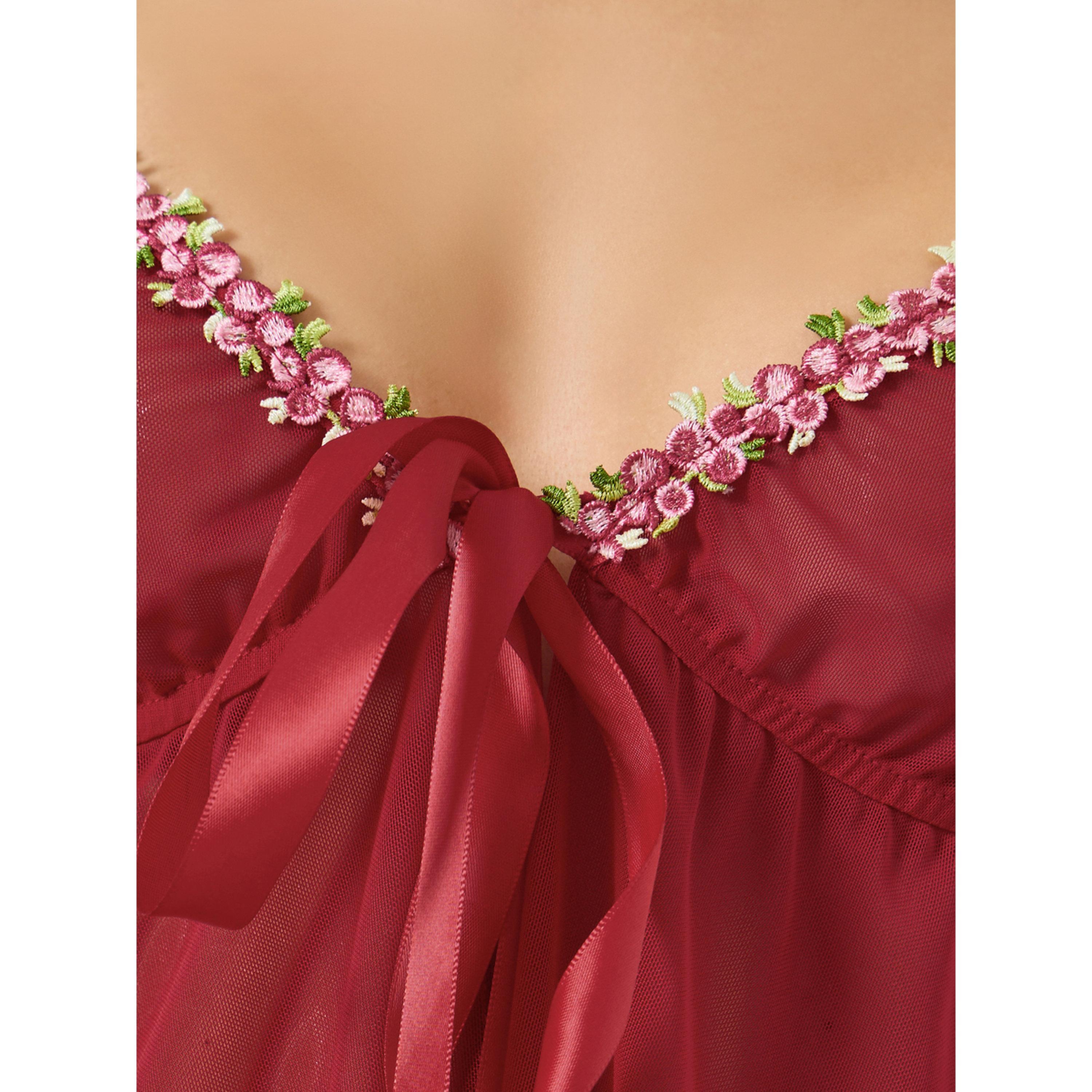 مجموعة من بيبي دول بتفاصيل زهور مع كلسون-women-clothing-lingerie-babydollsandbodysuits-image-6