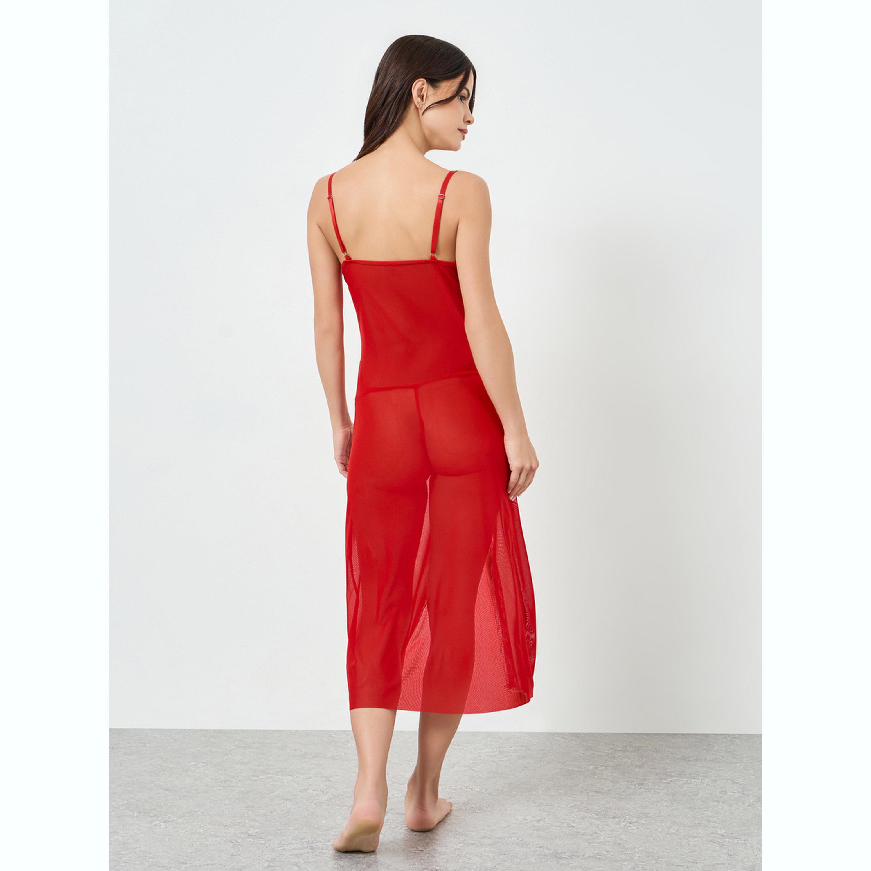 مجموعة من فستان قصير بتفاصيل فيونكة ودانتيل وسروال داخلي-women-clothing-lingerie-babydollsandbodysuits-image-6