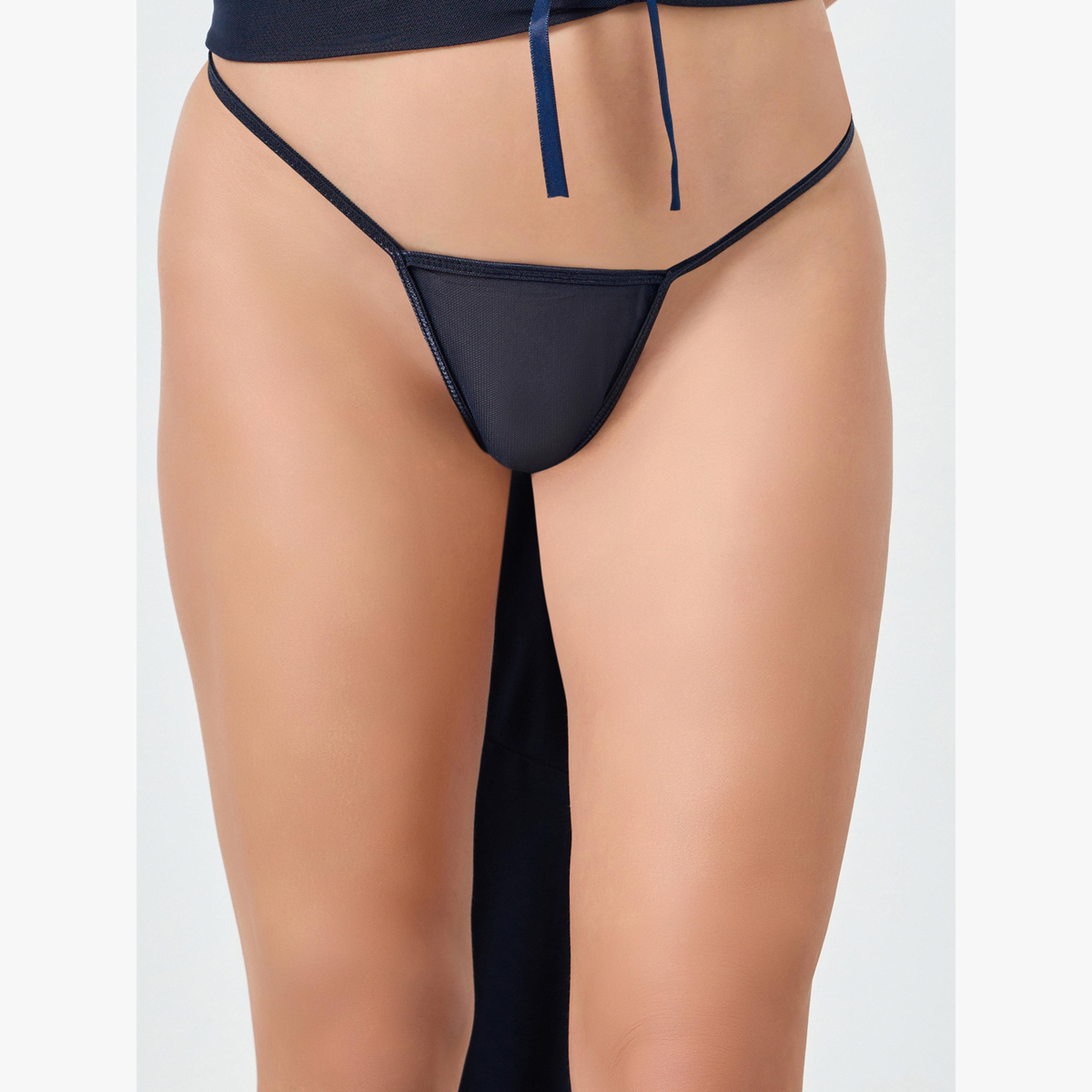 Take Two Navy Blue All-Lace Slit Cut Slip Dress and Brief Set-women-clothing-lingerie-babydollsandbodysuits-image-4