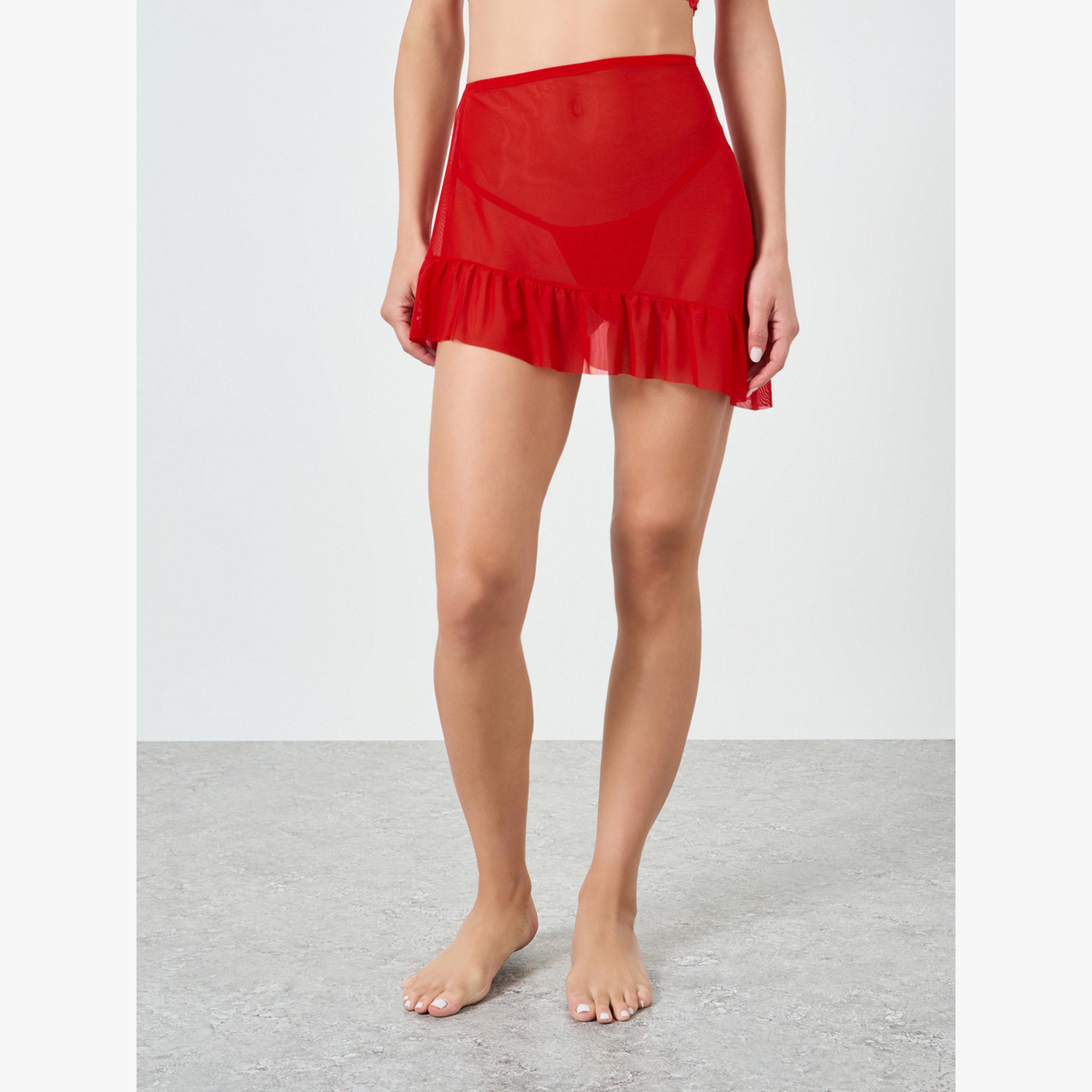 مجموعة من حمالة صدر دانتيل وتنورة كشكش وسروال داخلي 3 قطع-women-clothing-lingerie-lingeriesets-image-4