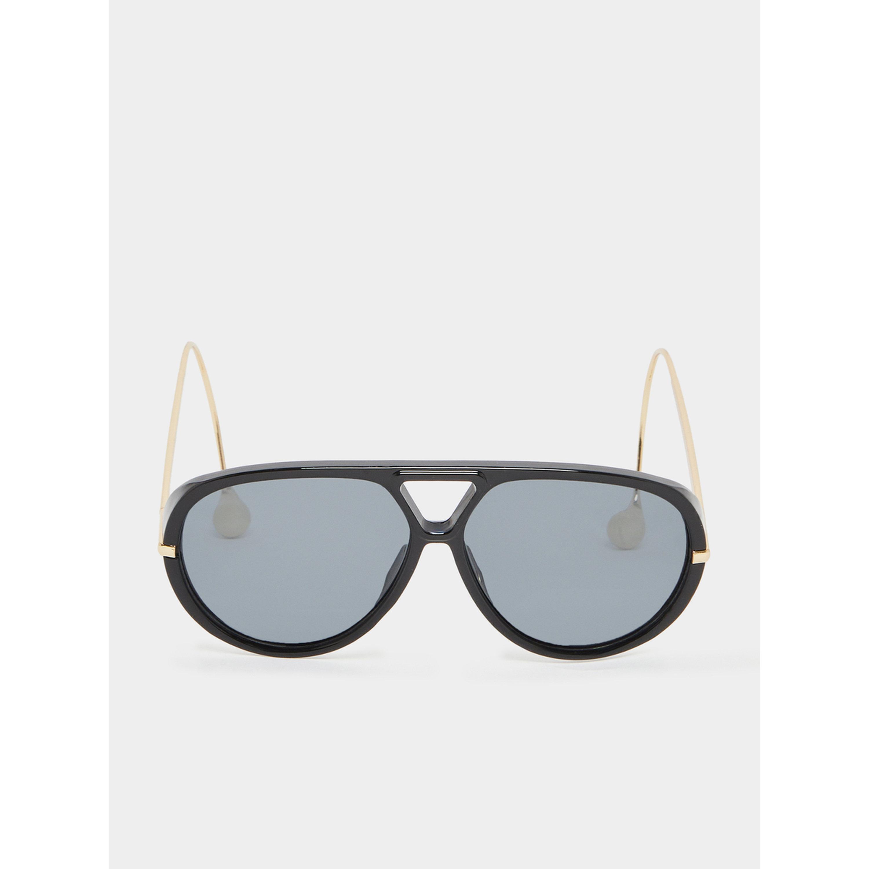 Styli Black Aviator Sunglasses with Gold Accent-women-sunglasses-image-2
