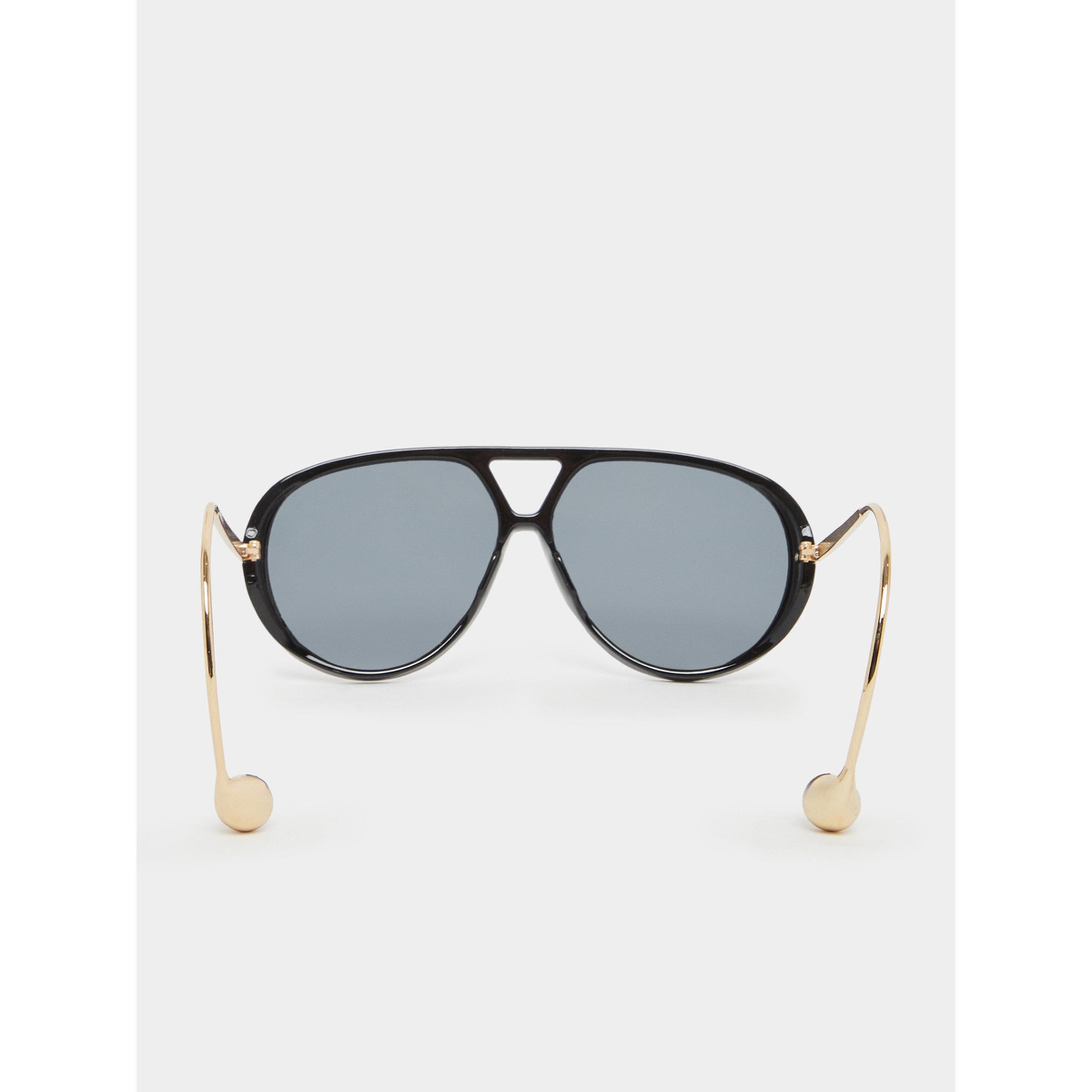 Styli Black Aviator Sunglasses with Gold Accent-women-sunglasses-image-4