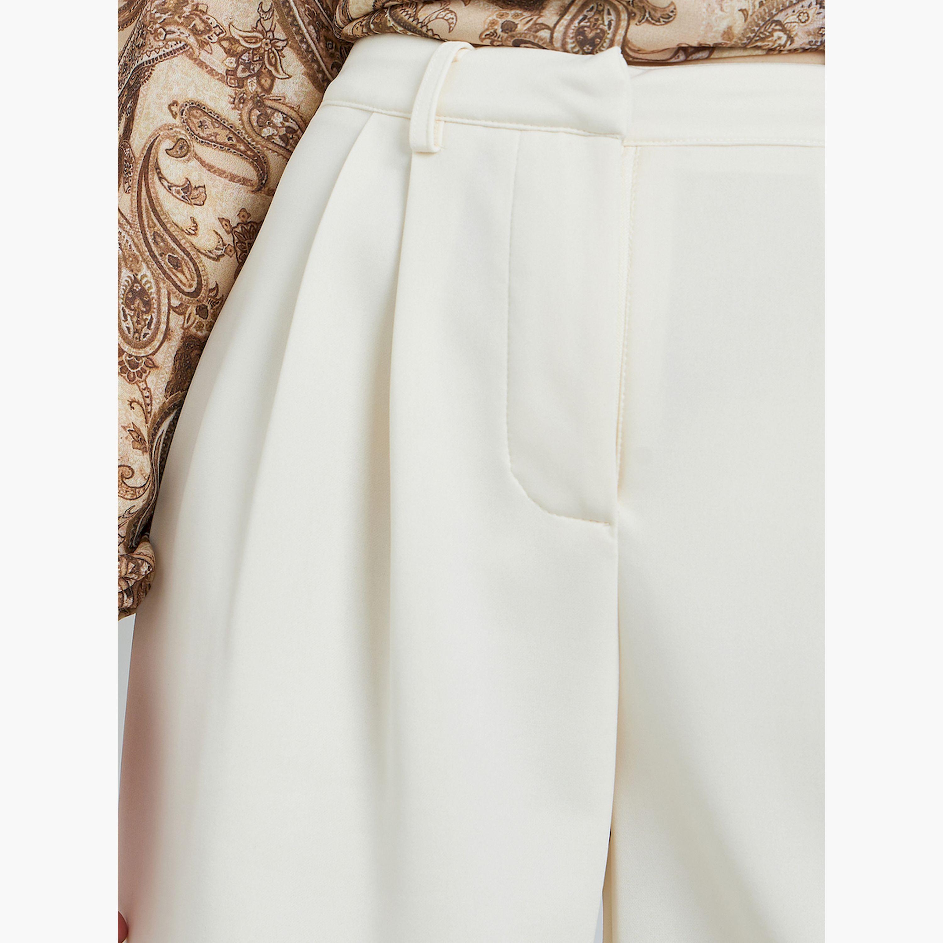 بنطال كريمي بليسيه وأرجل واسعة-women-clothing-bottoms-trousers-image-4