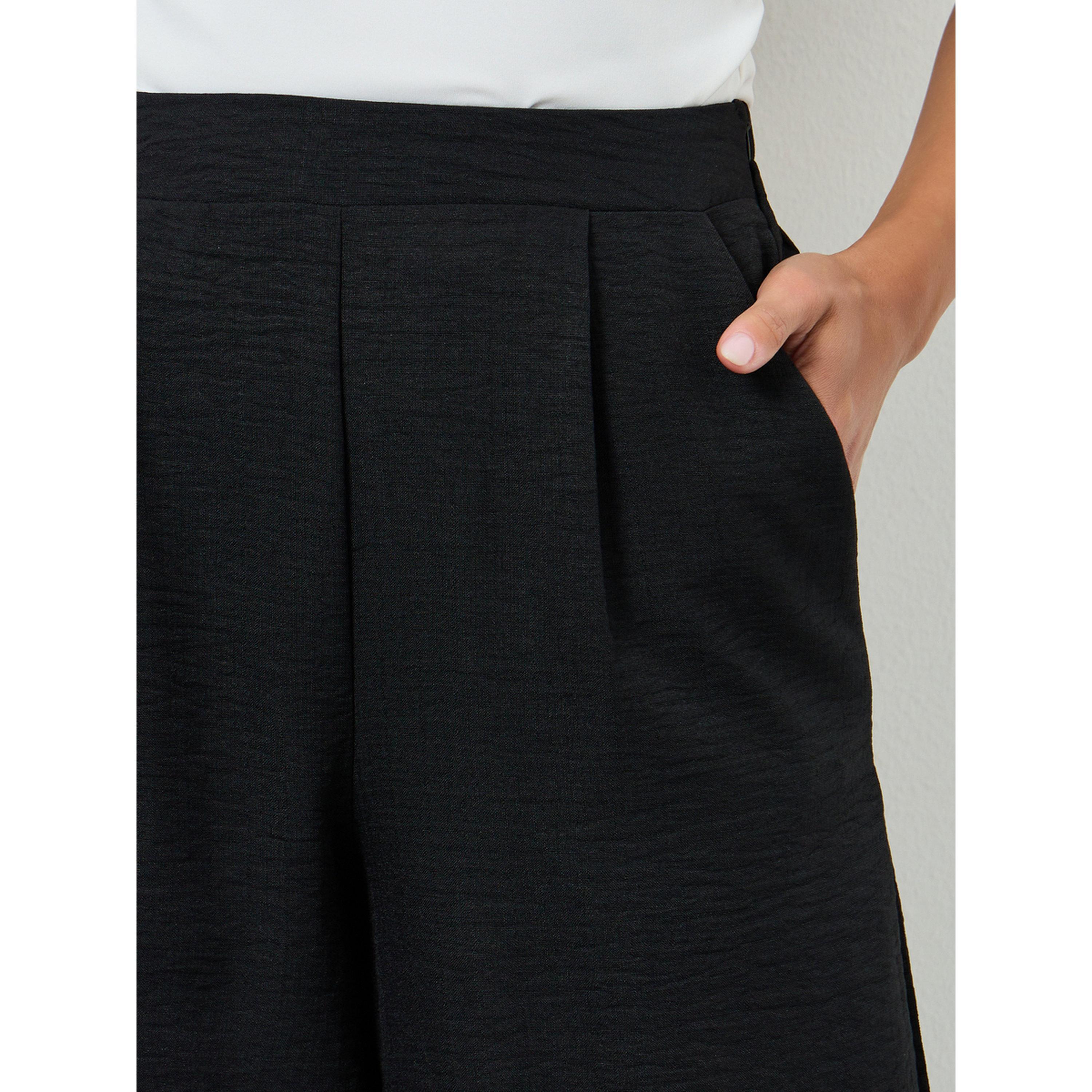 بنطال بأرجل واسعة لون أسود-women-clothing-bottoms-trousers-image-3
