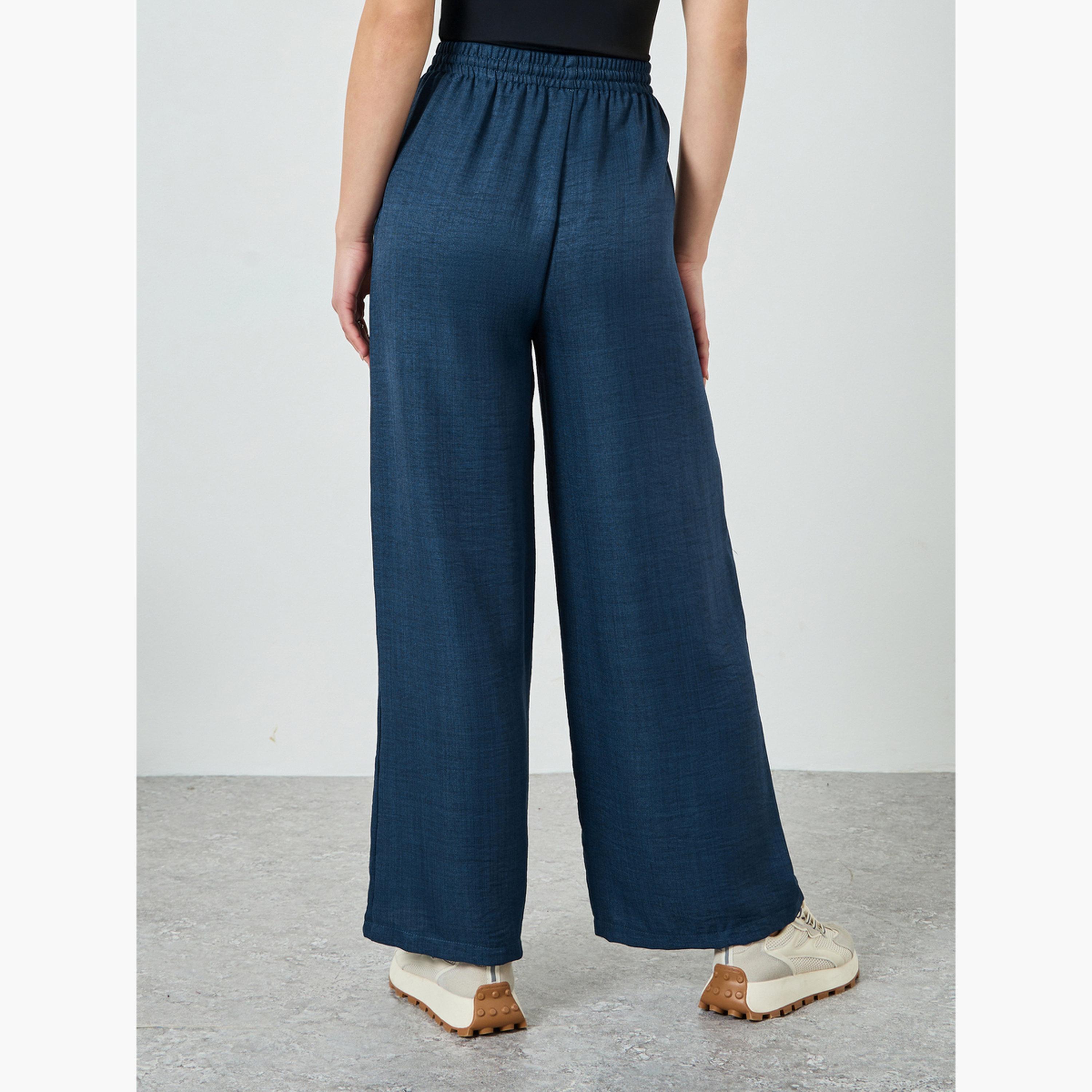 بنطال بمظهر الكتان وأرجل واسعة-women-clothing-bottoms-trousers-image-3