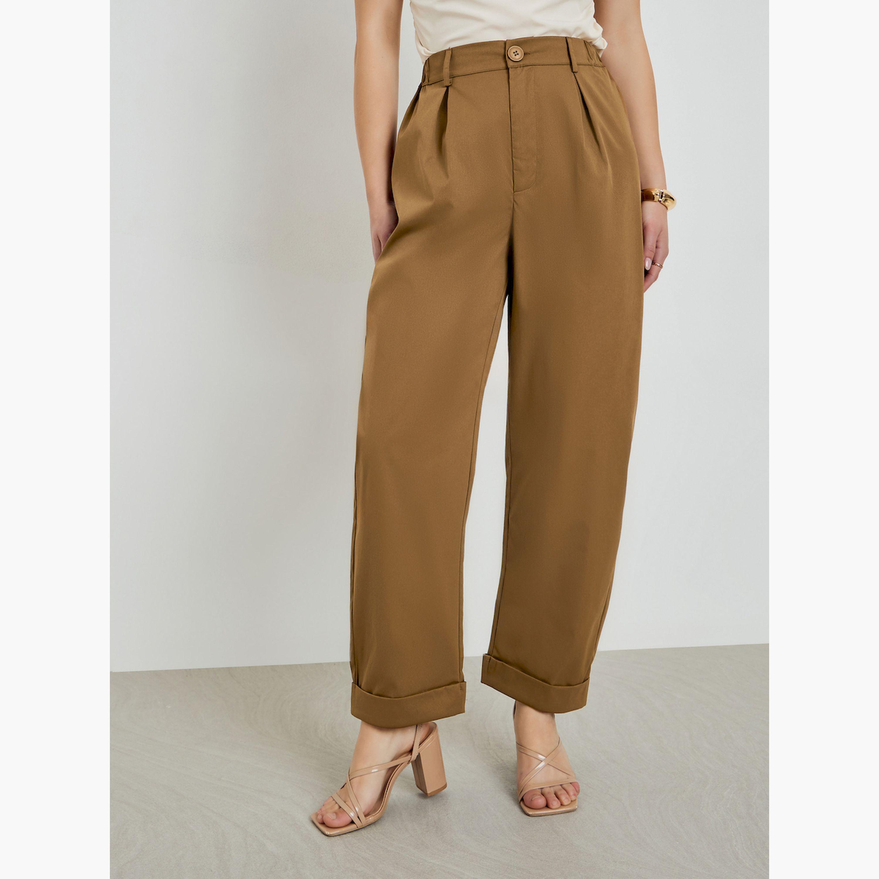 بنطال بيج بليسيه وأرجل واسعة-women-clothing-bottoms-trousers-image-4